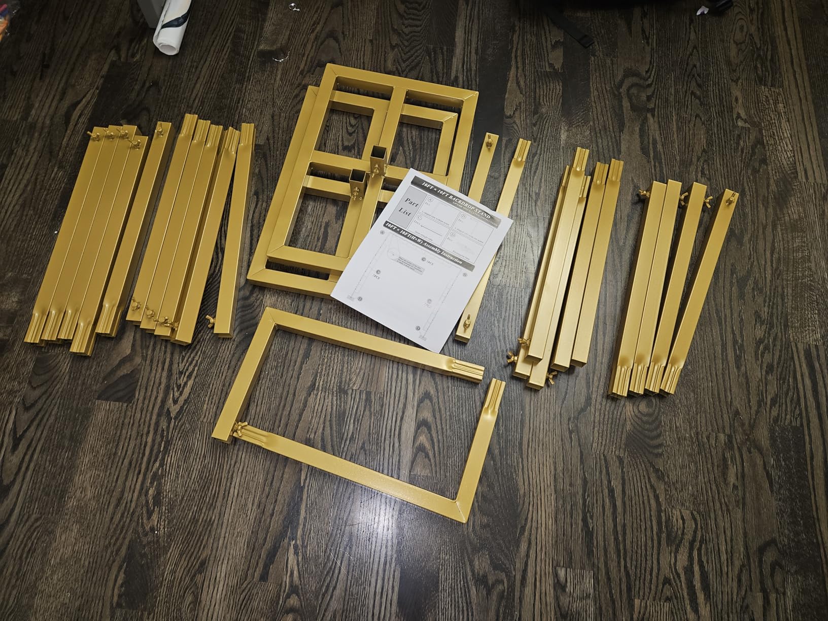 Wokceer 10x10 FT Backdrop Stand Heavy Duty Pipe and Drape Kit, Adjustable Gold Backdrop Stand for Wedding Birthday Party Photography Photo Booth Background Christmas Decoration customer photo 2