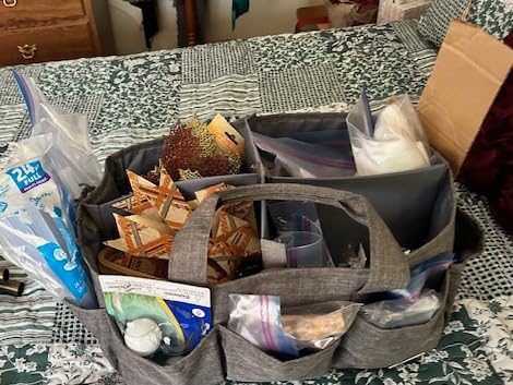 HOMEST Craft Organizer Tote Bag with Multiple Pockets, Storage Art Caddy for Scrapbooking, Crafts Supply Carrier for Tool, Gray customer photo 1