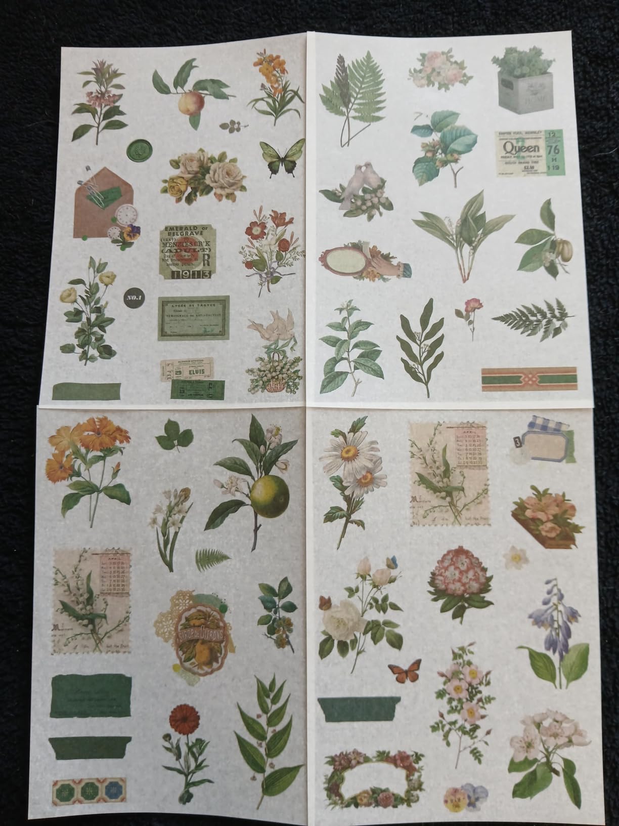 emmoolife Vintage Aesthetic Scrapbooking Supplies Kit, Flowers Botanical Bullet Junk Journal Kit with Journaling Supplies, Tweezers, A6 Grid Notebook,Stationery,Sticker, Birthday Craft Gift for Adult customer photo 1