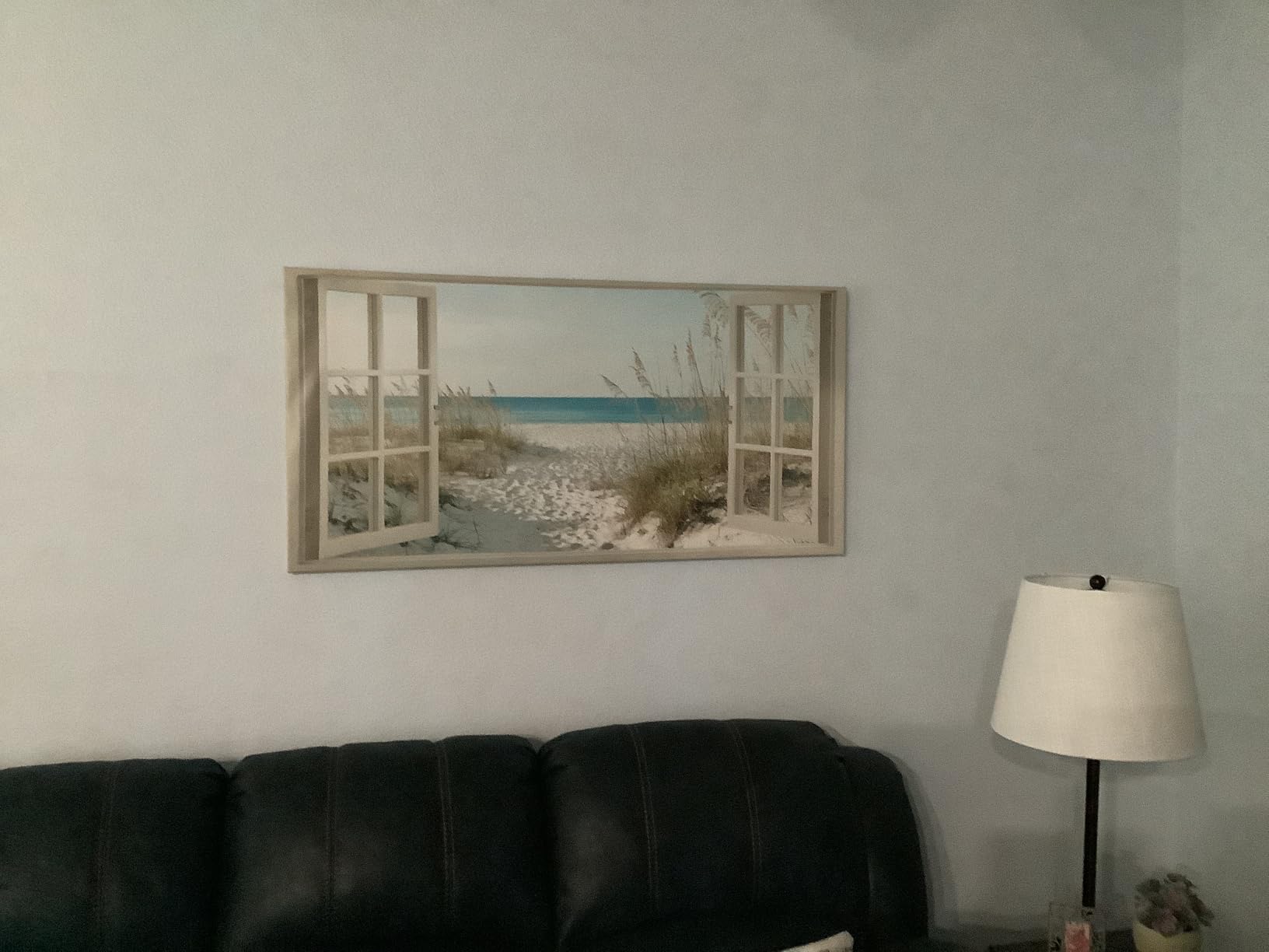 Window Beach Wall Art Prints: Modern Large Tropical Coastal Landscape Canvas Bedroom Blue Ocean Picture Relaxing Living Room Sea Scene Painting Horizontal Summer Seascape Artwork Decor customer photo 1