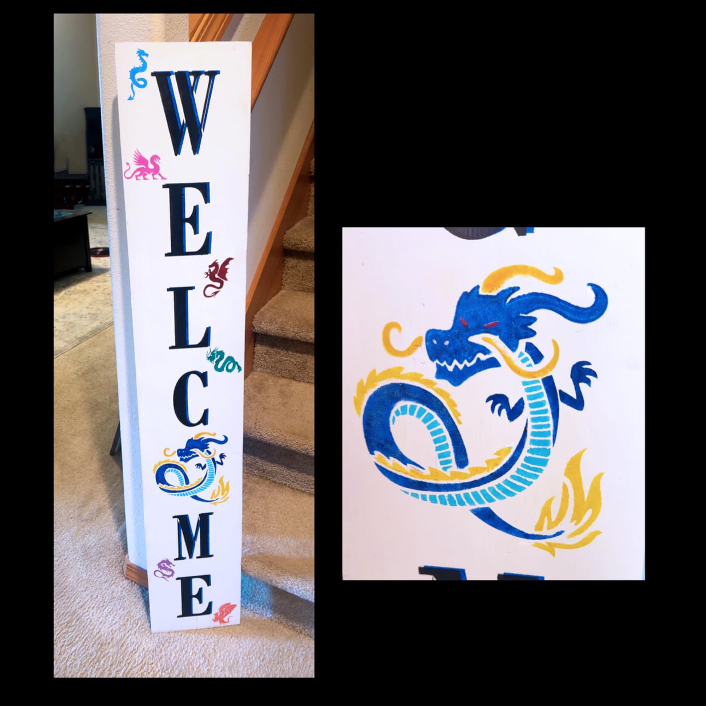 8 Pcs Dragon Stencils Airbrush Stencils Tattoo Stencil Paint Stencils Reusable Plastic Dragon Stencil for Painting on Wood Furniture Wall DIY Crafts Drawing Decoration customer photo 1