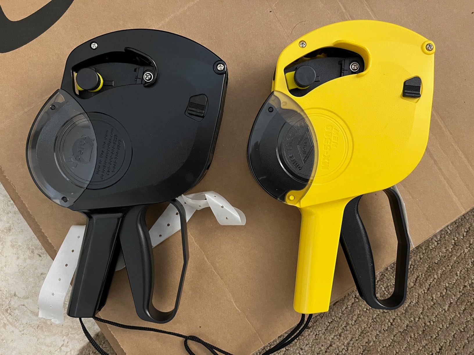 Motex MX-5500NEW Price Tag Gun, 1 Line 8 Digits - Pre-Loaded 1,000 White Labels & Ink, Extra Ink Refill - Easy Label Maker for Retail, Grocery, Garage Sale, Inventory - Yellow customer photo 1