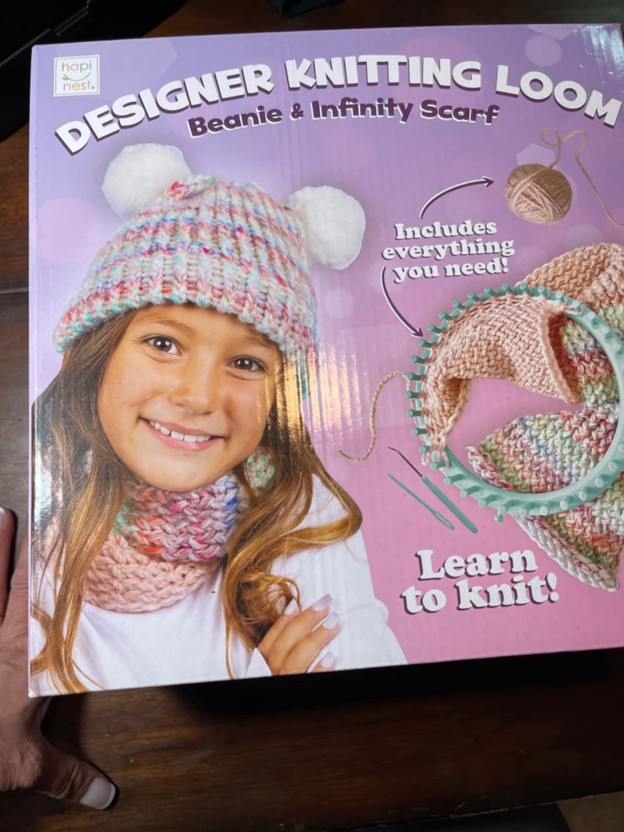 Hapinest Learn to Knit Hat and Scarf Knitting Loom Kit for Kids Ages 8-12 customer photo 2