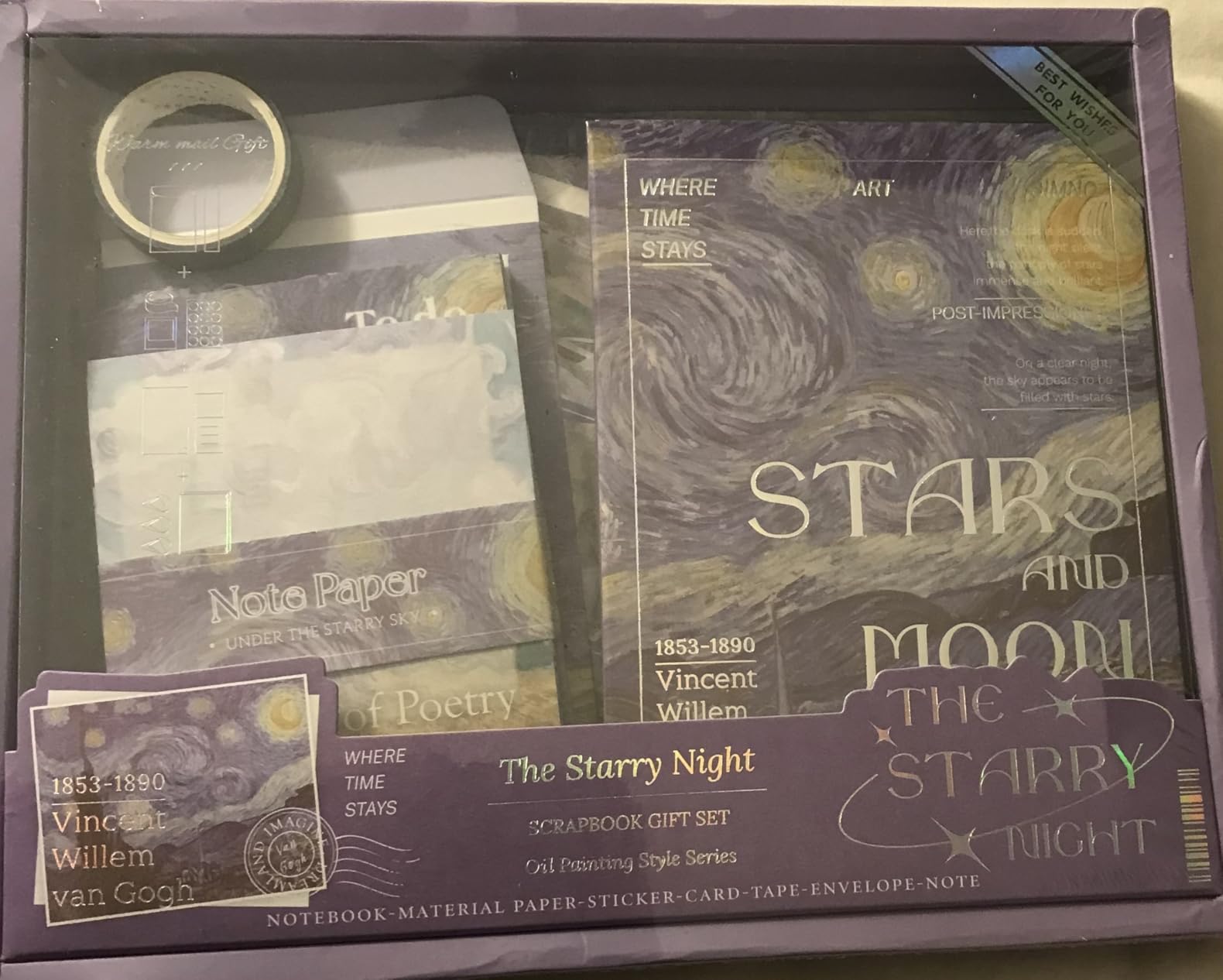 LCLAIDYDY 348 PCS Aesthetic Scrapbook Kit with A6 Grid Notebook, Bullet Junk Journals, DIY Gift Journaling Kit for Teen Girl Women (Moonlight) customer photo 1