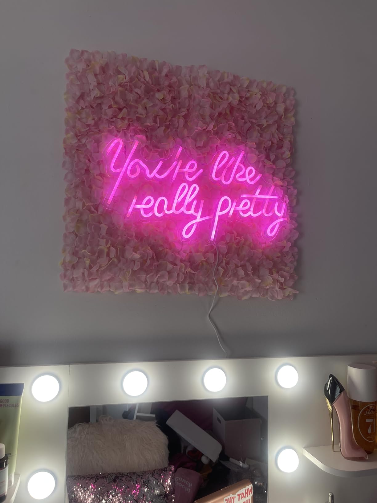 Lucunstar You're Like Really Pretty Neon Sign LED Sign Pink LED Neon Light for Wall Decor customer photo 1