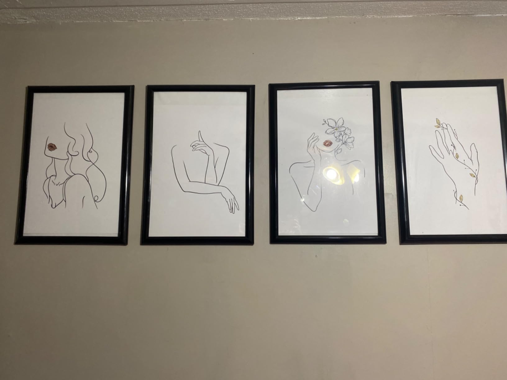 RipGrip Line Art Wall Decor - Set of 4 Minimalist Line Drawing Prints, Modern Art Prints, Minimalist Wall Art (Unframed, 8x10) customer photo 2