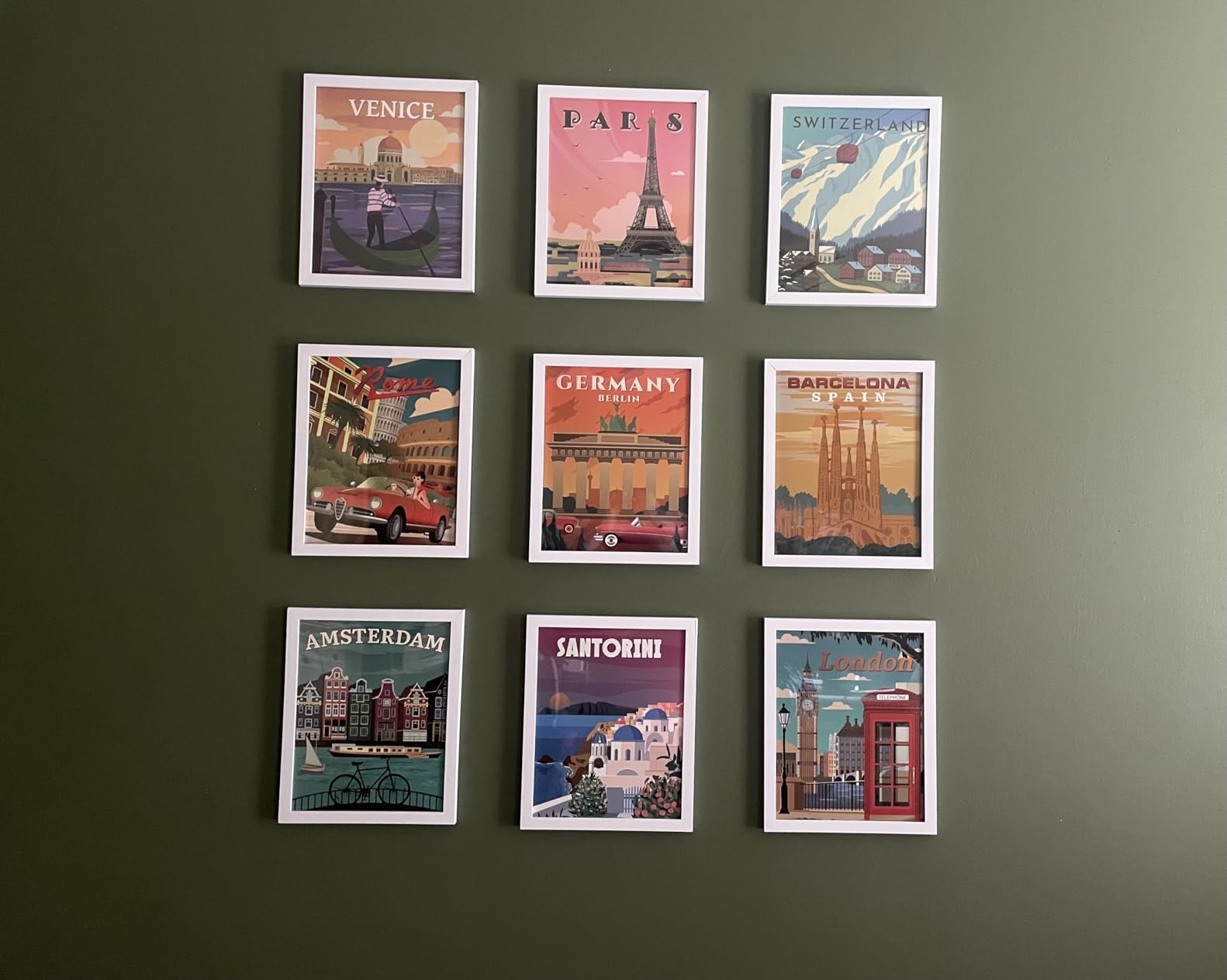 Outus 9 Pieces Vintage National Park Posters, National Park Art Prints Nature Wall Art and Mountain Print Set Abstract Travel Unframed for Hikers Campers Living Room Decor, 8 x 10 Inch (Travel City) customer photo 2