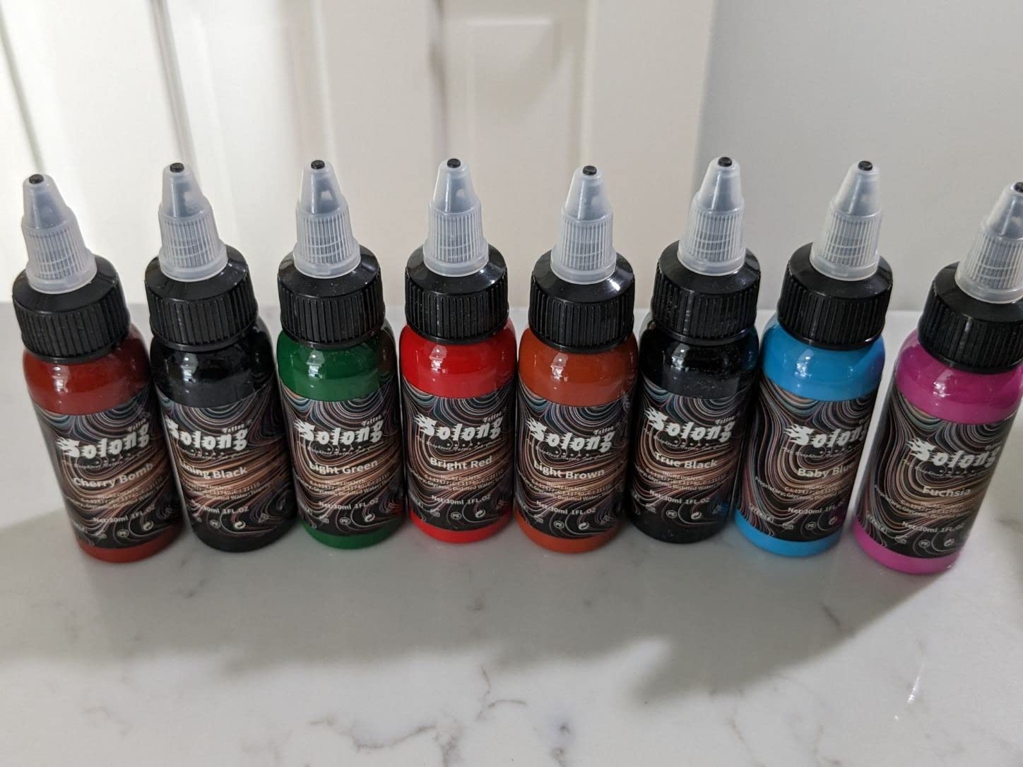 16PCS Tattoo Ink Color Set, Solong Tattoo Ink 1oz (30ml) Pigment Kit for Tattoo Kit Tattoo Ink Set TI302S-30-16 customer photo 1