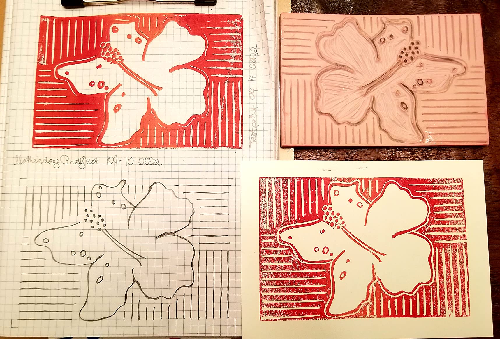Speedball Deluxe Linocut Block Printing Kit, for Fabric, 14 Pieces, Includes Inks, Brayer, Bench Hook, Lino Handle and Cutters, Speedy-Carve Relief Blocks customer photo 2