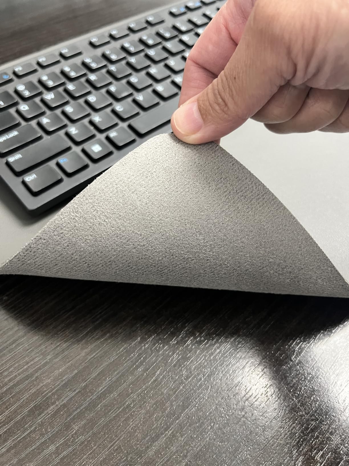YSAGi Leather Desk Protector, Office Mat, Large Mouse Mat, Non-Slip PU Leather Blotter, Laptop Desk Mat, Waterproof Writing Pad for Office and Home (Black, 31.5