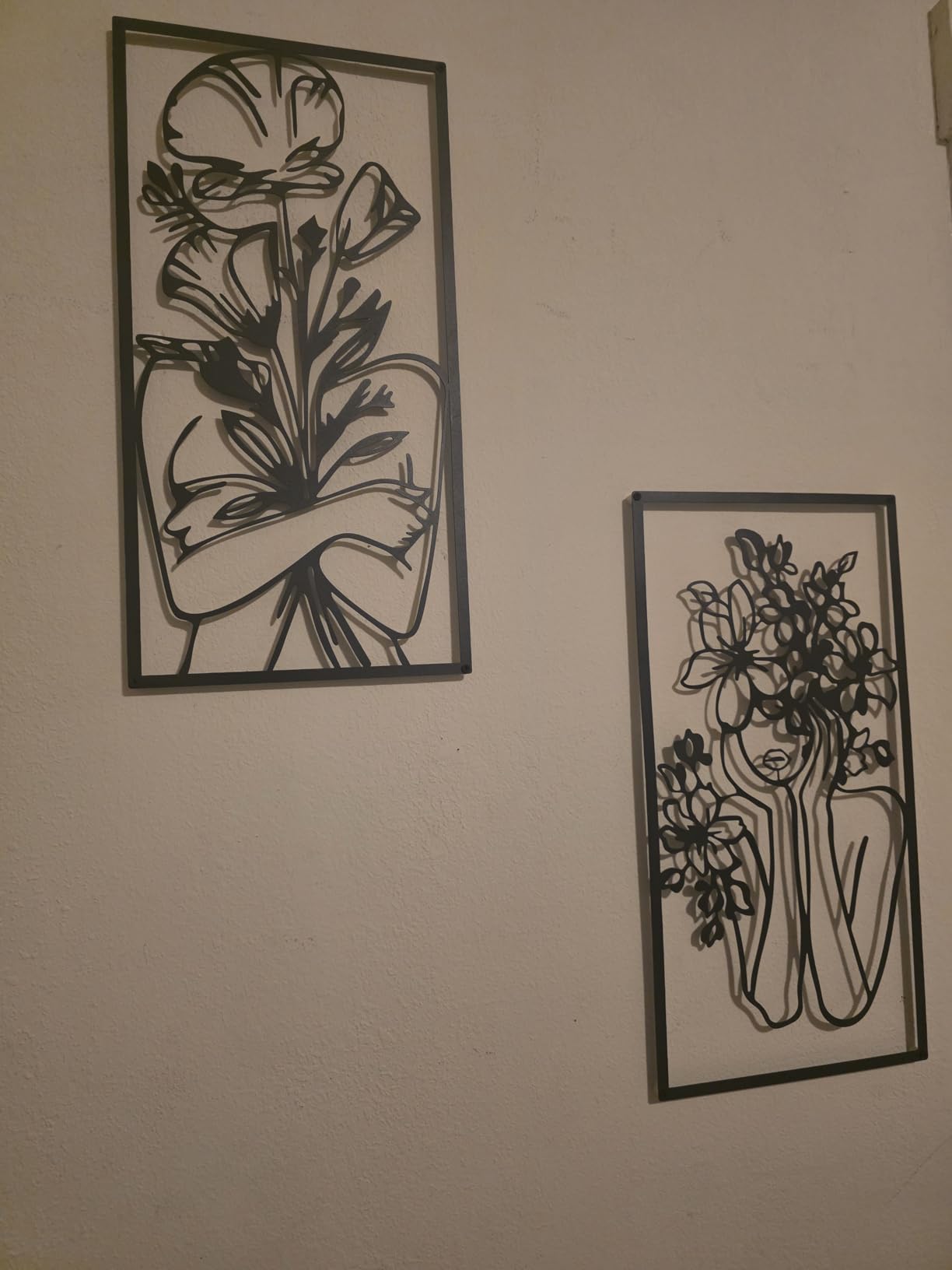 Cindeer 4 Pcs Metal Wall Art Decor Minimalist Abstract Woman Wall Art Line Drawing metal line art Home Hanging Art Decor for Bedroom Kitchen Bathroom Living Room (Fresh, Black) customer photo 1