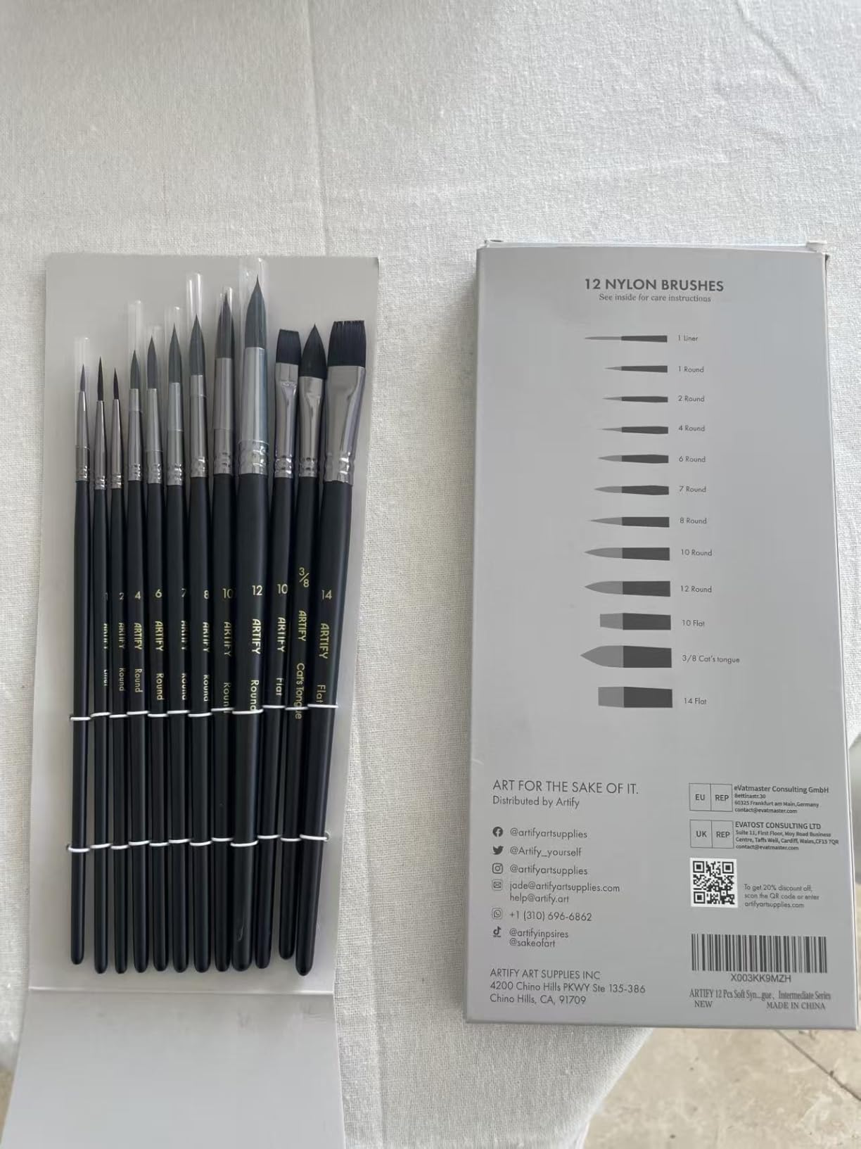 ARTIFY 12 PCS Watercolor Brushes Set, Premium Bionic Hair Brushes for Watercolor, Gouache, Fluid Acrylic - Detail, Round, Flat, Cat's Tongue, Liner customer photo 2