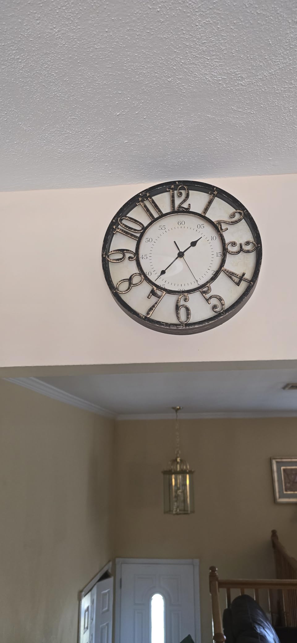 ZOOFOX 12 Inch Retro Wall Clock, Silent Non-Ticking Battery Operated Movement Decorative Round Quartz Wall Clock, Raised 3D Arabic Numeral Clock for Home, Living Room, Kitchen, Office customer photo 1