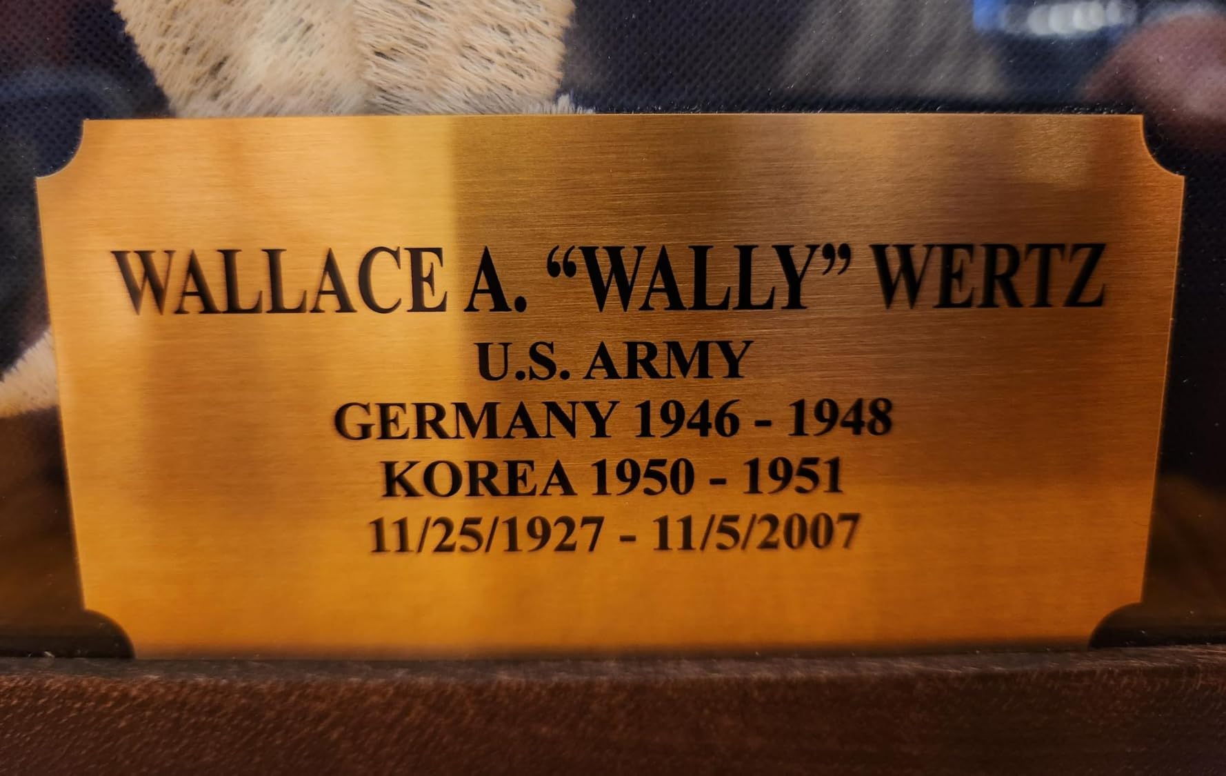 Personalized, Custom Brushed Gold Solid Brass Plate - sizes 1x3, 1x4, 2x4, 2x6, 2x8, 3x6 - Picture Frame Name Label Art Tag for Frames, with adhesive backing - Indoor use only - 1 Tag customer photo 2