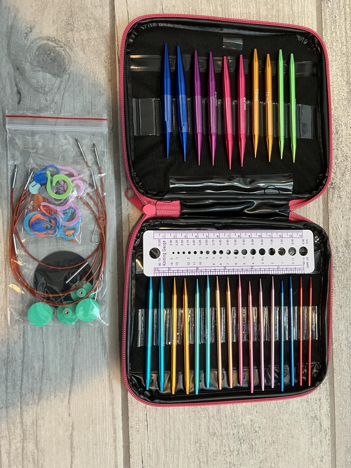 Weabetfu 60pcs Interchangeable Circular Knitting Needles Set with Case 13 Pairs of Aluminum Circular Knitting Needle for Handmade DIY Knitting with Knitting Accessories customer photo 2