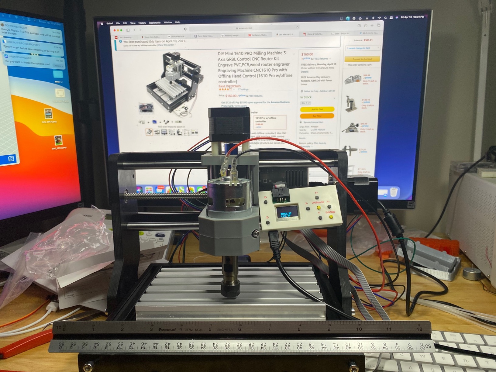 500W CNC Router for Metal Carving, 3020 Plus DIY CNC Engraving Machine, 3 Axis Desktop GRBL CNC Milling Machine, Cutting Wood Acrylic MDF w/XYZ Limit Switches E-Stop 11.81x7.9x2.9inch customer photo 1