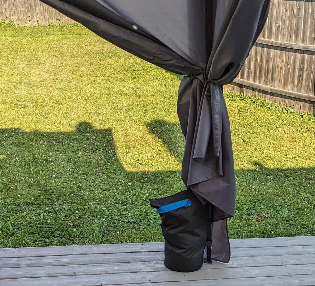 Canopy Weights Set of 4, Heavy Duty Canopy Weight Bags (120 lbs) for Ez Pop up Canopy Tent Outdoor Instant Canopies, Black (Without Sand), Set of 4 customer photo 1