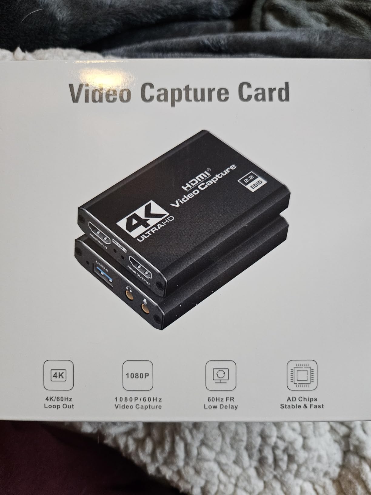 4K HDMI Capture Card USB 3.0 - 1080P 60FPS Gaming & Streaming Video Capture Card with HDMI Loop-Out, Plug & Play, Low-Latency Recording for PS5/PS4/Xbox/Switch/OBS/PC/Mac customer photo 1