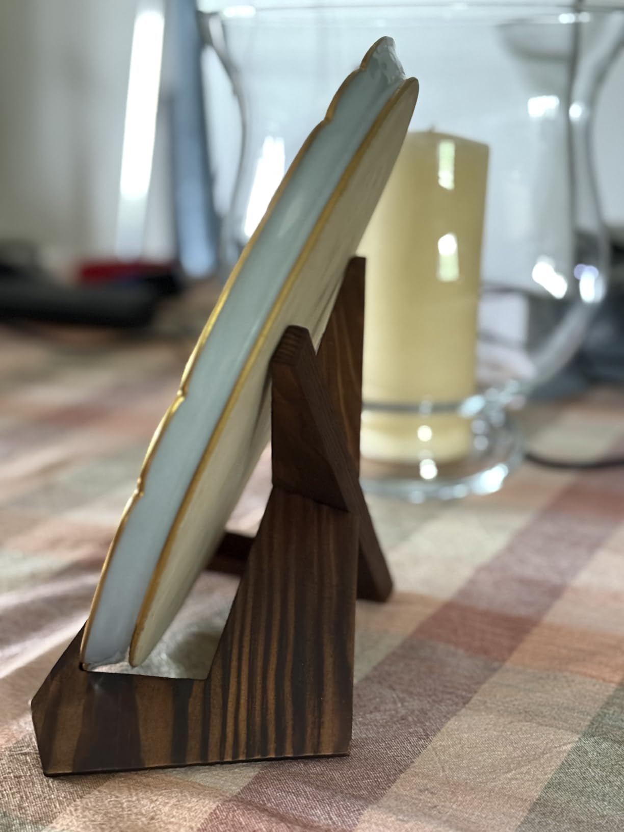 ANBOXIT Plate Stand for Display - 6.5 Inch Plate Holder Display Stand, Wooden Picture Frame Holder, Decorative Table Top Easels customer photo 2
