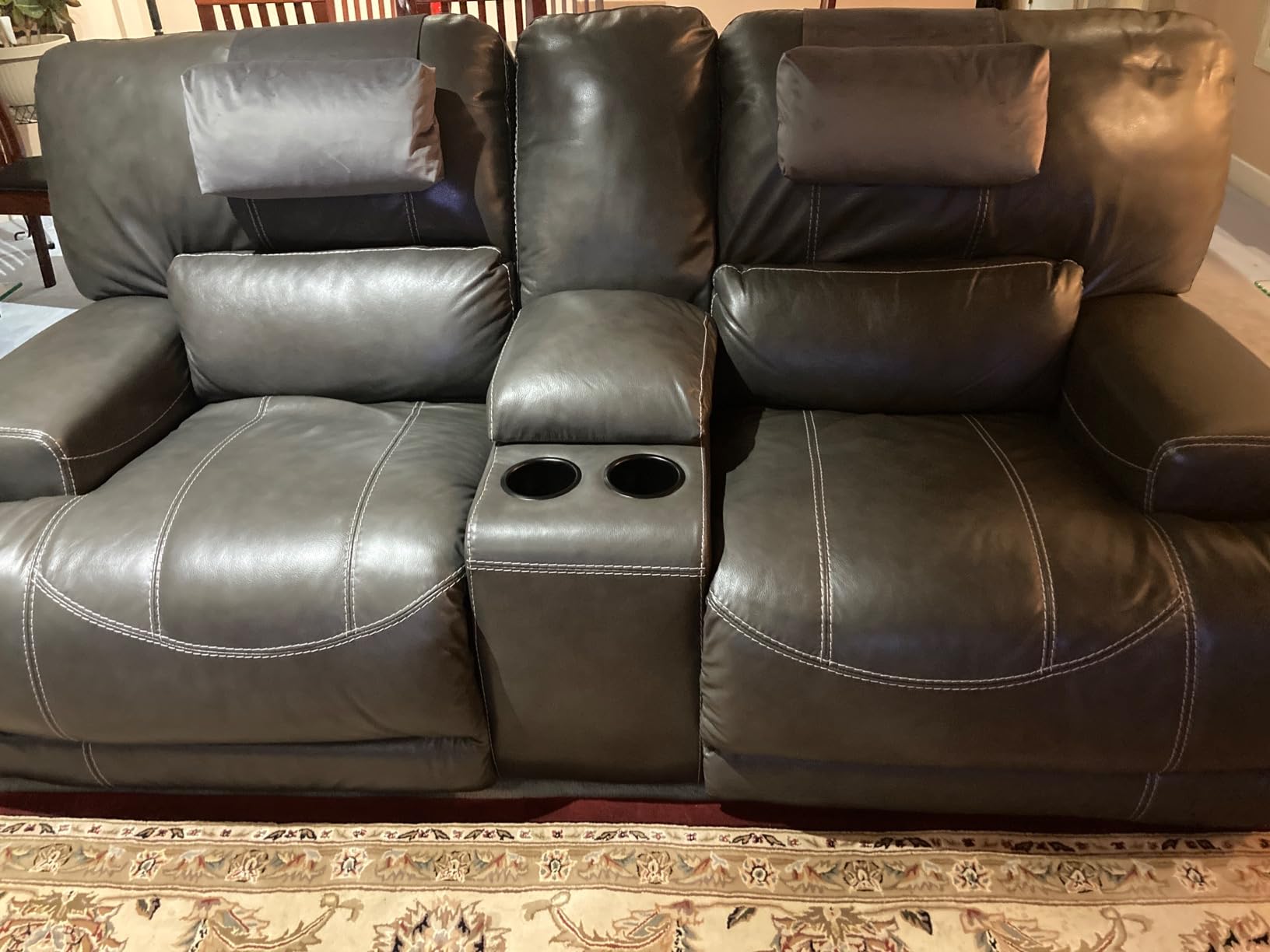 Adjustable Headrest Pillow for Recliners and Armchairs - Non-Slip Velvet Cushion for Neck Support and Pain Relief (Gray) customer photo 1
