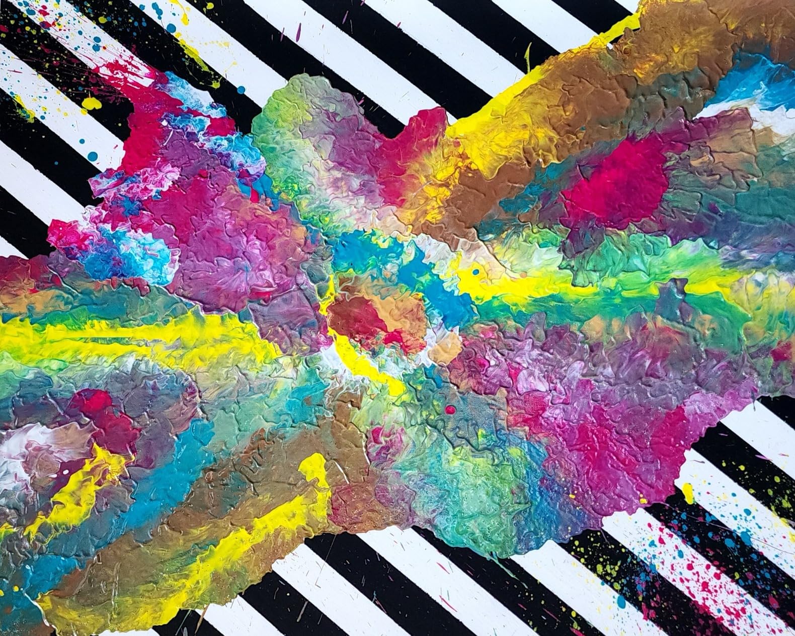 Nicpro 8 Colors Large Bulk Acrylic Pour Paint Set (33.8 oz, 1000 ml) Premixed High Flow Art Pouring Paint Supplies Kit with Silicone Pour Oil, Gloves for Beginner Cell Creation Flow DIY, Ready to Pour customer photo 1