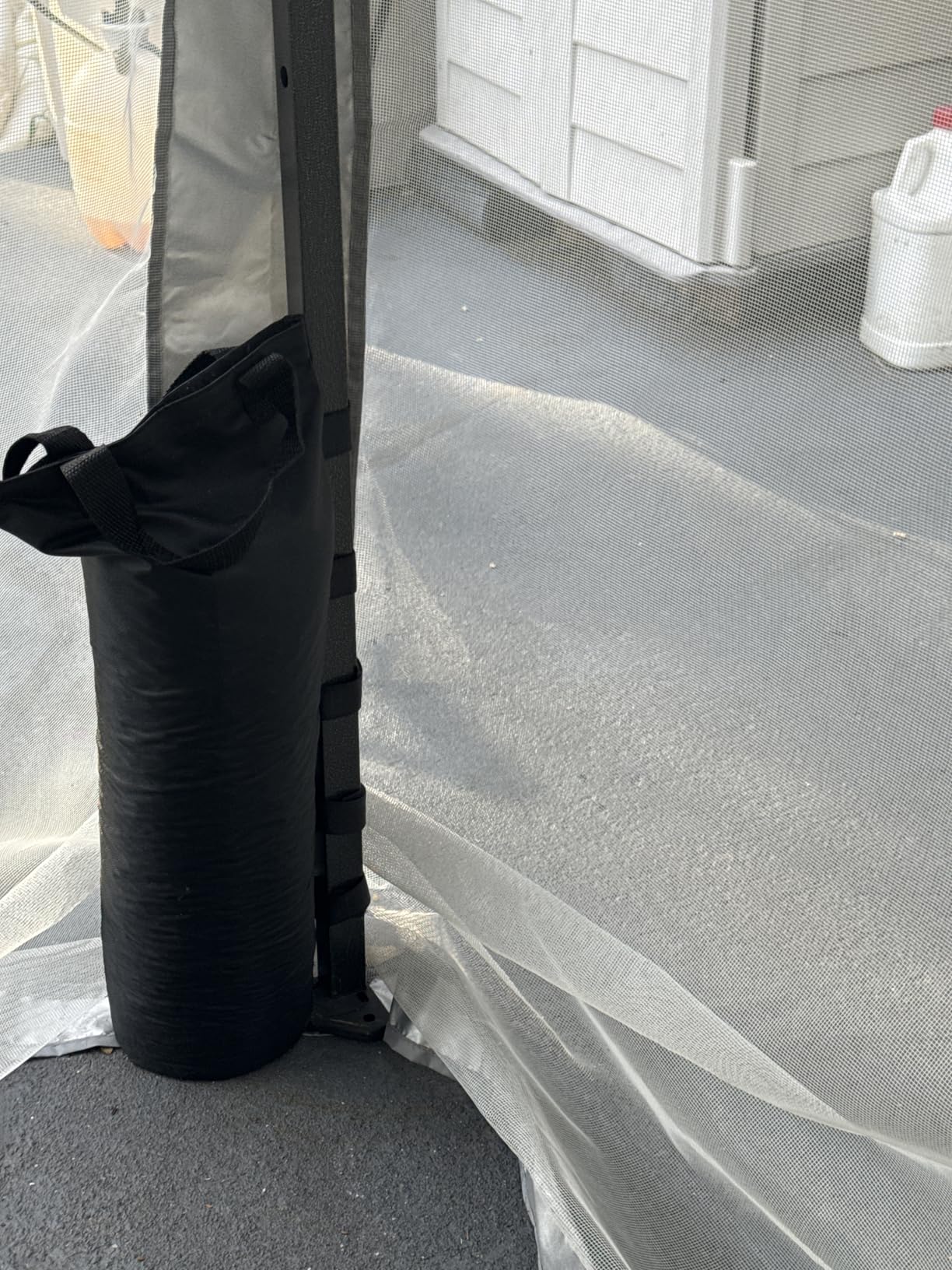 120LBS Extra Large Heavy Duty Canopy Weights Sand Bags for Ez Pop Up Canopy Tent Gazebo Outdoor Instant Sun Shelter Patio Umbrella, Upgraded 5 Full-Sized Magic Stick and 2 Nylon Handles, 4 Pack customer photo 1