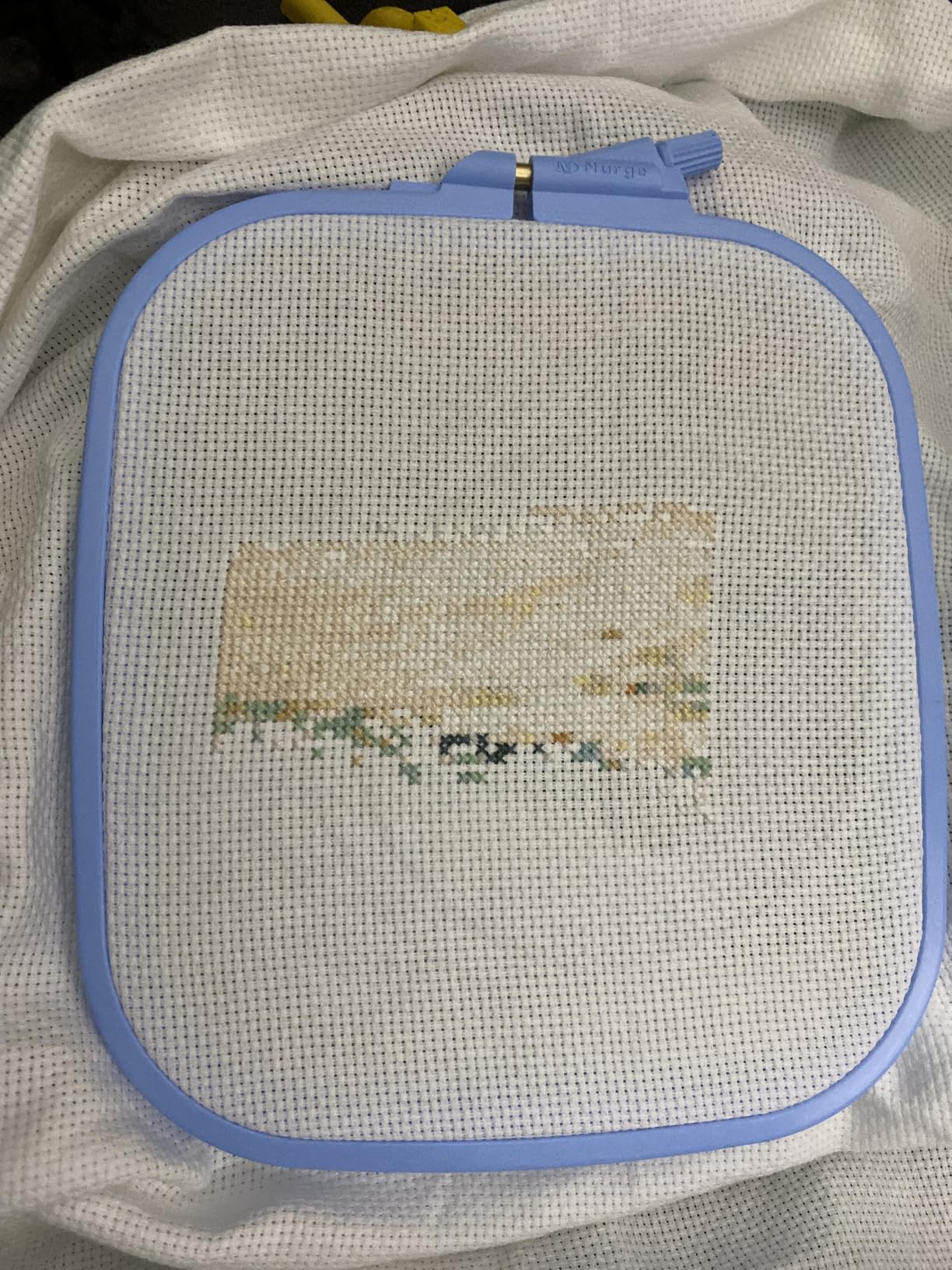 Nurge Square Embroidery Hoop - Plastic Cross Stitch Frame for Needlepoint & Embroidery - Adjustable Craft Hoop - Blue - Set of 4 customer photo 1