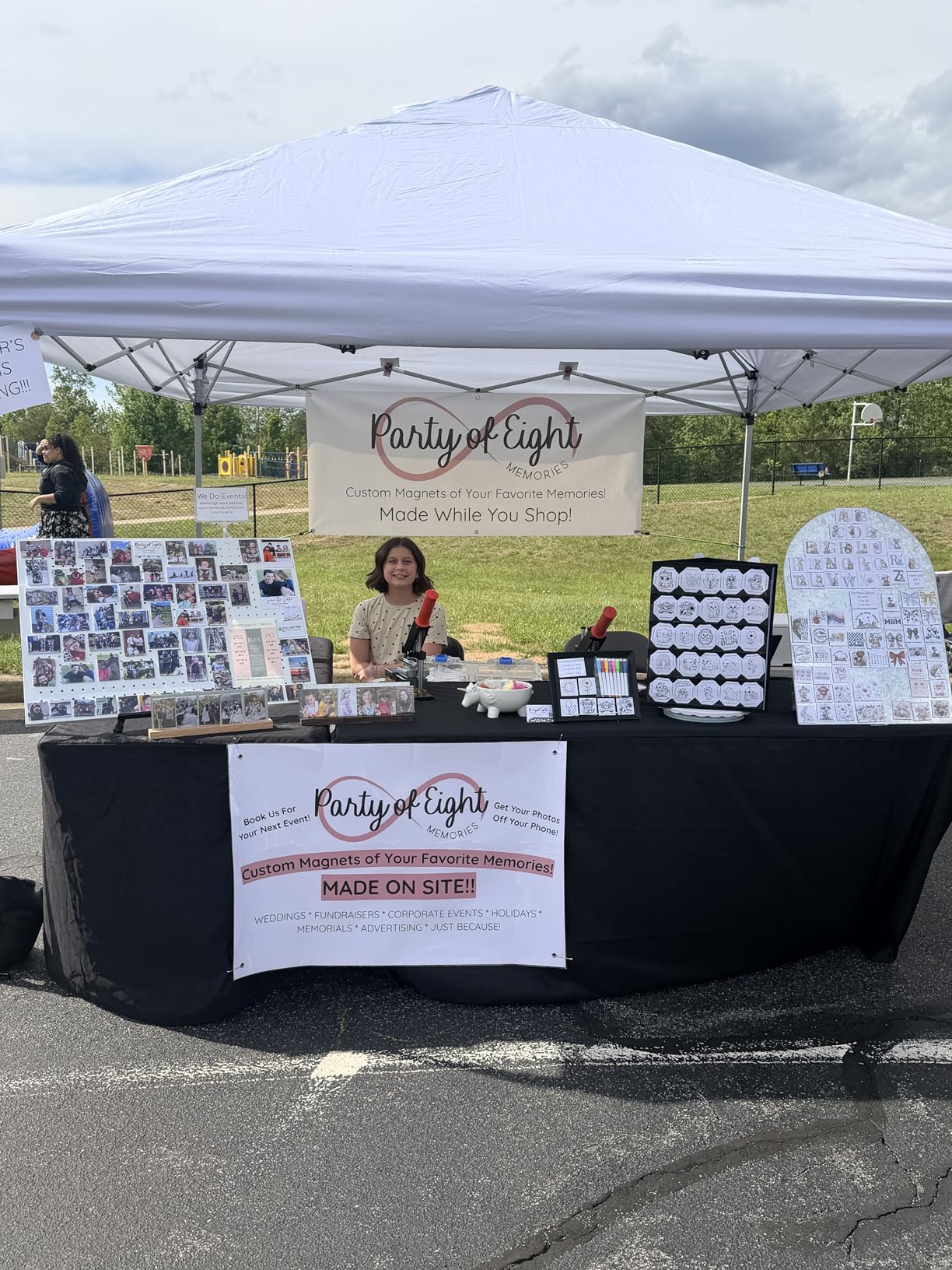CROWN SHADES 10x10 Pop up Canopy Tent Instant Canopy with 150D Silver Coated Fabric Including 2 Half Sidewalls, 4 Ropes, 8 Stakes, 4 Weight Bags, STO-N-GO Bag, Grid White customer photo 2