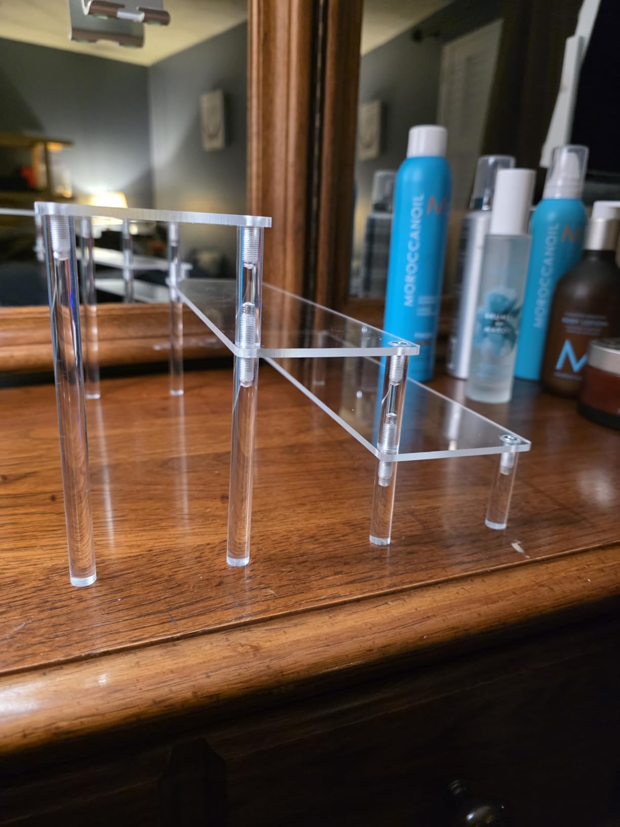 Aredpoook Acrylic Display Risers, 3 Tier Perfume Organizer Stand, Clear Cupcake Stand Holder, Large Shelf Risers for Figures, Dessert Shelves for Party, Display Shelf for Decoration and Organizer customer photo 2