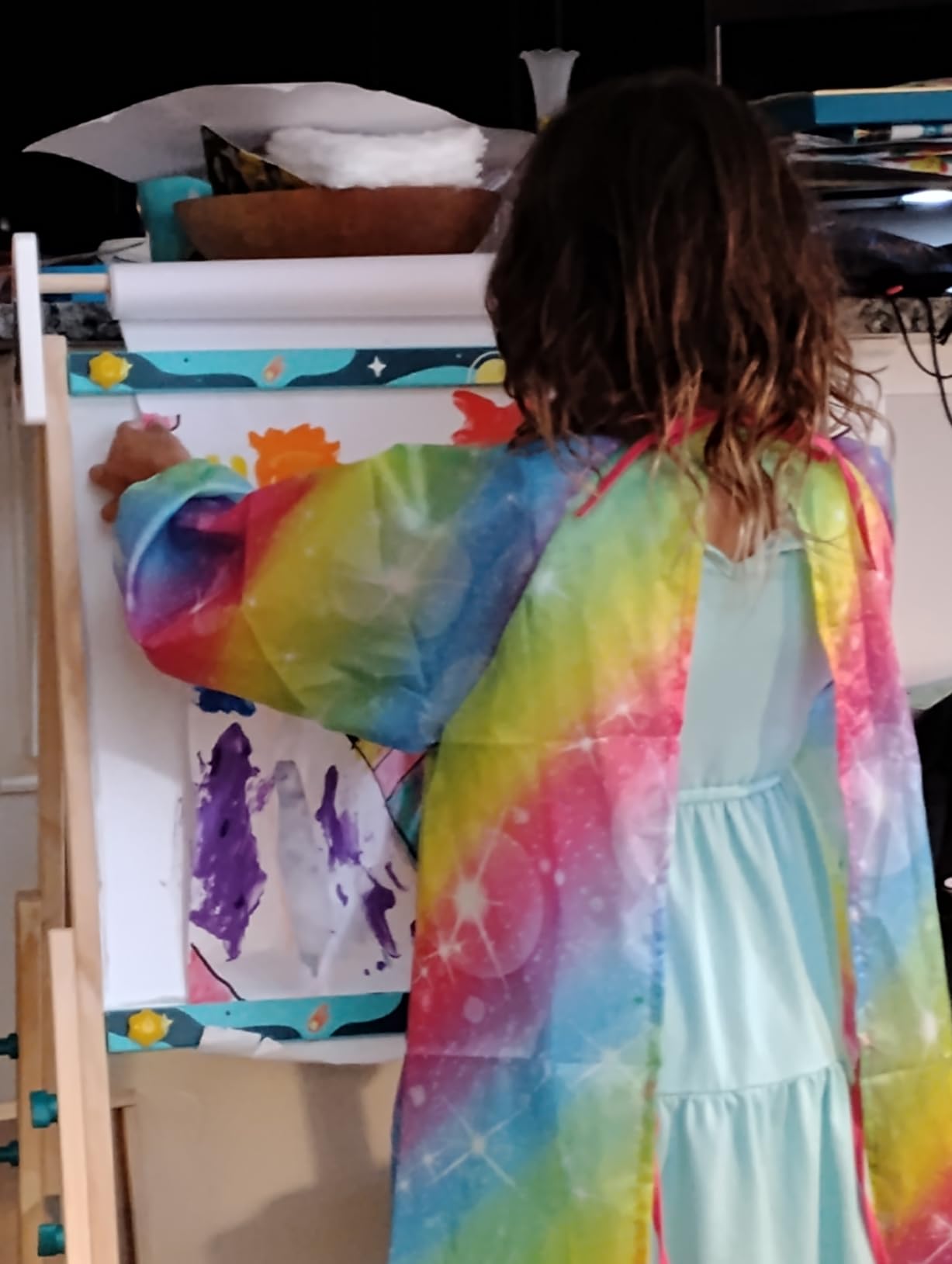 Art Easel for Kids, Double Sided Wooden with 98+ Accessories Kids Easel Drawing Board with Magnetic Chalkboard, Dry Erase White Board & Paper Roll Paint Art Easel customer photo 1