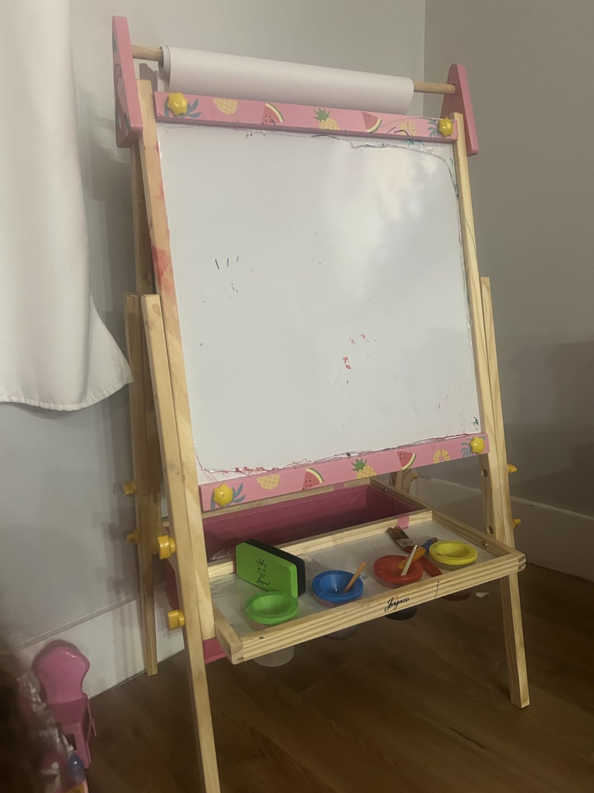 Art Easel for Kids, Double Sided Wooden with 98+ Accessories Kids Easel Drawing Board with Magnetic Chalkboard, Dry Erase White Board & Paper Roll Paint Art Easel customer photo 2