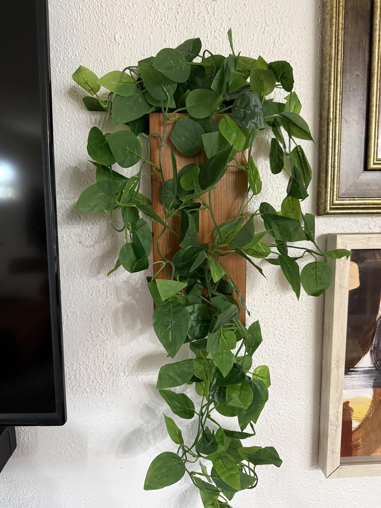 Wood Wall Planter Set of 2, Wood Wall Pocket for Greenery and Dried Flowers, Indoor Hanging Vase, Modern Farmhouse Wall Decor for Living Room Bedroom Office Eucalyptus Stems Decorations (Walnut) customer photo 2