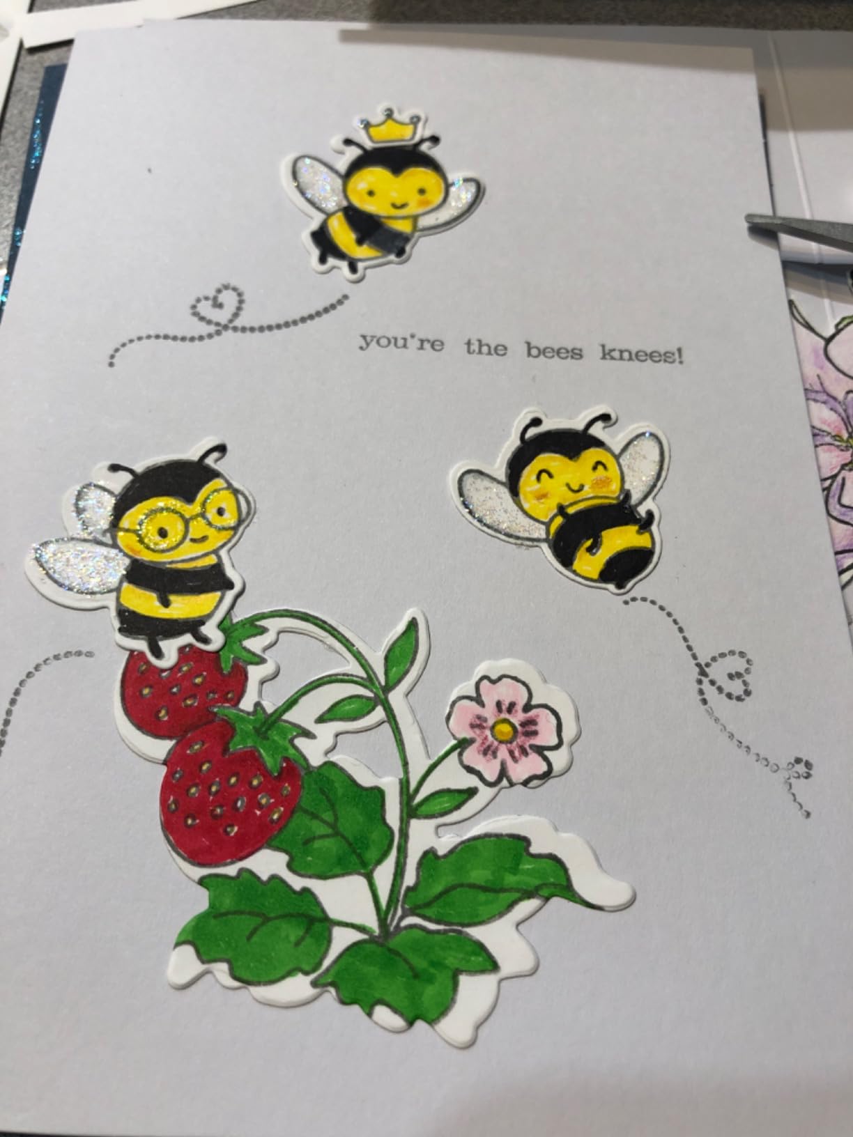 Bees and Strawberries and Sunflowers Stamps and Dies Set for Card Making, Clear Stamps and Metal Cutting Dies Sets for Scrapbooking DIY Album Card Making Supplies customer photo 1