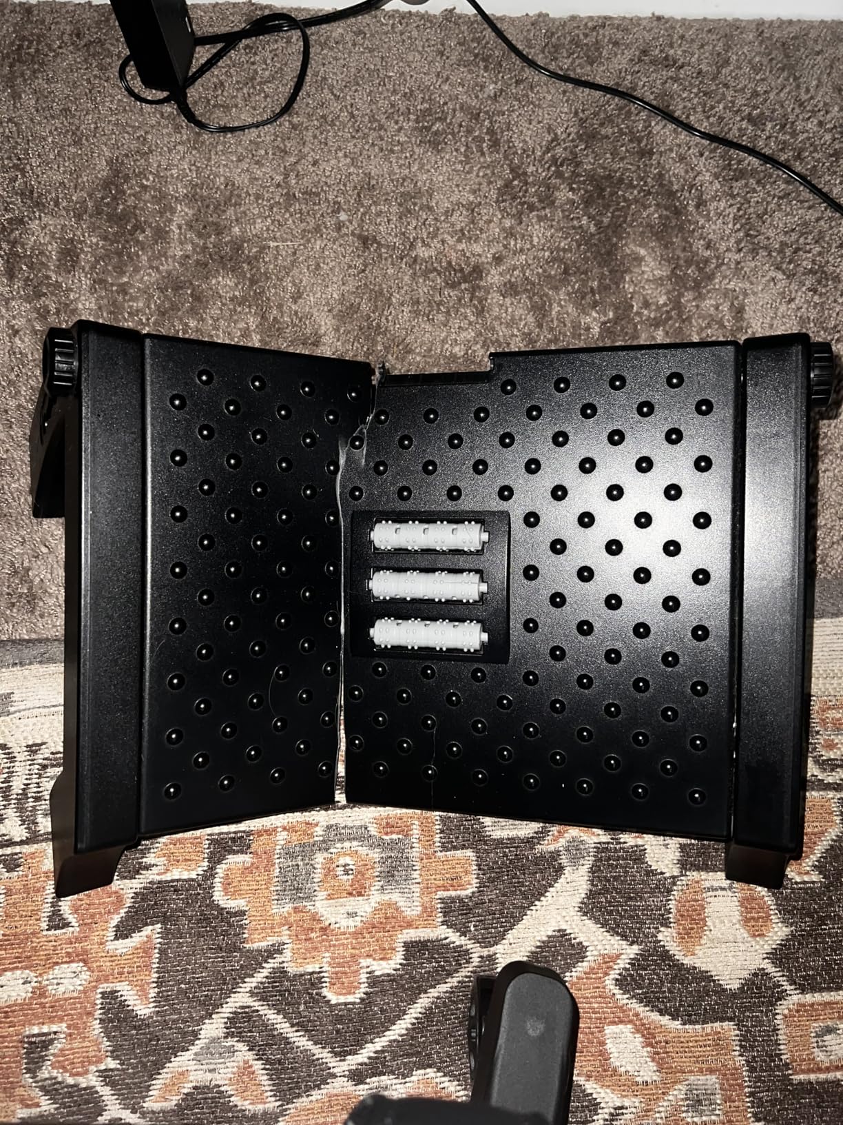 Foot Rest, Adjustable Height Foot Rest for Under Desk at Work, Ergonomic Foot Stool Under Desk for Office, Under Desk Footrest with Large Roller Massage, Comfortable Foot Stool for Pressure Relief customer photo 2