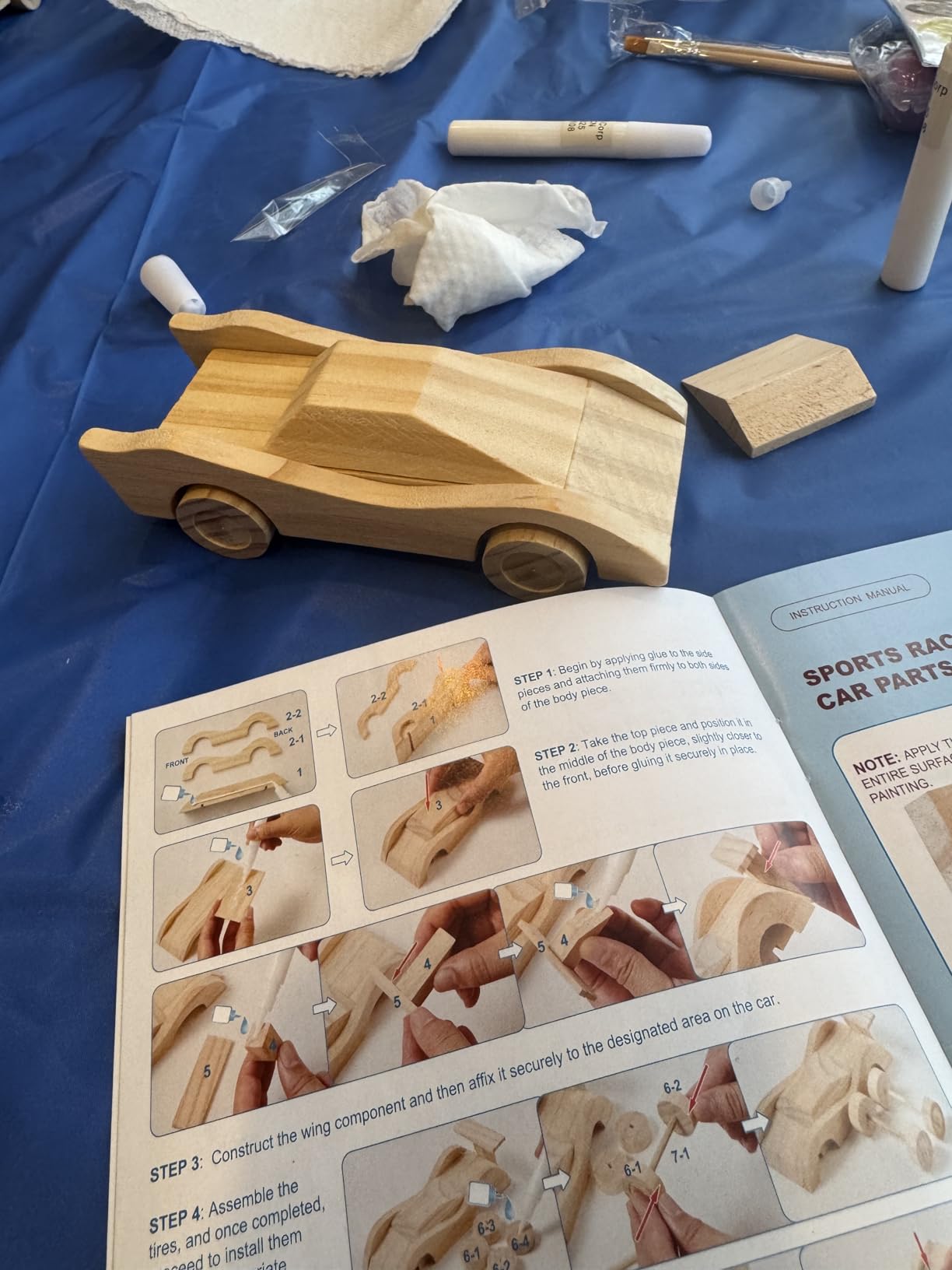 Klever Kits 4 DIY Wooden Race Cars-Build & Paint Your Own Wood Craft Kit, 4 Race Cars Toy, Easy to Assemble Arts Crafts Kit, Birthday Party Presents for Kids Boys and Girls customer photo 1