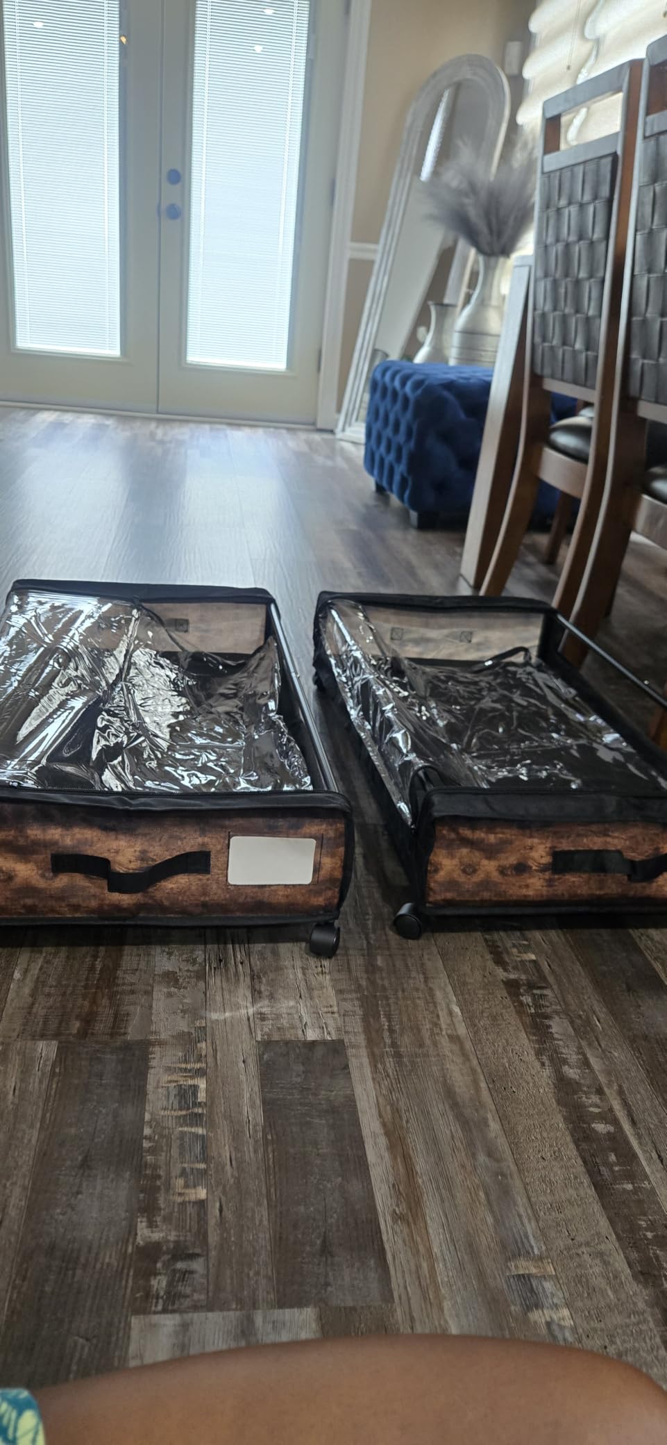 Yecaye Under Bed Storage with Wheels, 2Pack Under Bed Storage Containers, Underbed Shoe Storage Organizer, Rolling Under Bed Metal Drawers for Clothes, Blankets (30.71 x 16.93 x 6.69 in) customer photo 2