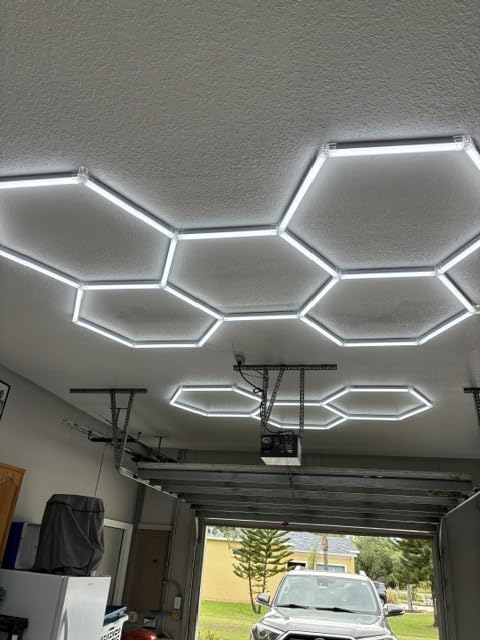 MODERN Hexagon Garage Lights, 25 Pack 216W 25920LM High Brightness Hexagon Garage LED Lights for Garage, Shopping Mall, Workshop and Car Detailing Shop customer photo 1