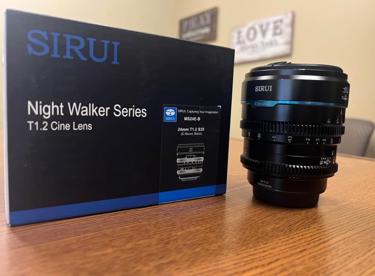 SIRUI Night Walker 24mm S35 Manual Focus Cine Lens, T1.2 Large Aperture Lens for E Mount Cameras, FX30, ZVE-10, A6500, A6600 (MS24E-B, Black) customer photo 2