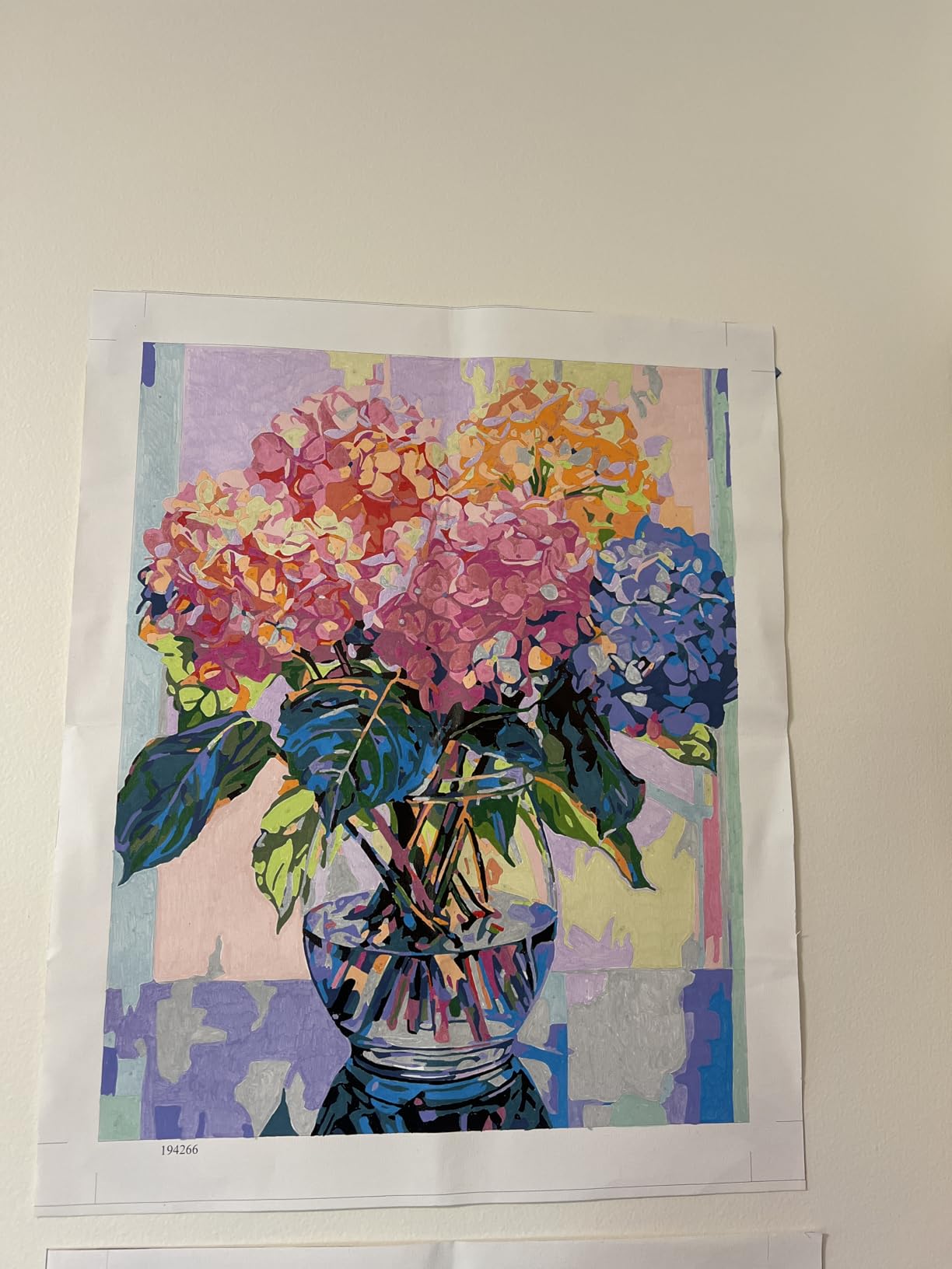 Tucocoo Hydrangea in Glass Vase Window Landscape Paint by Numbers for Adults Beautiful Flower DIY Paint by Numbers Acrylic Paint Canvas Colorful Flowers Painting Kits Art 16x20 Inch (Without Frame) customer photo 1