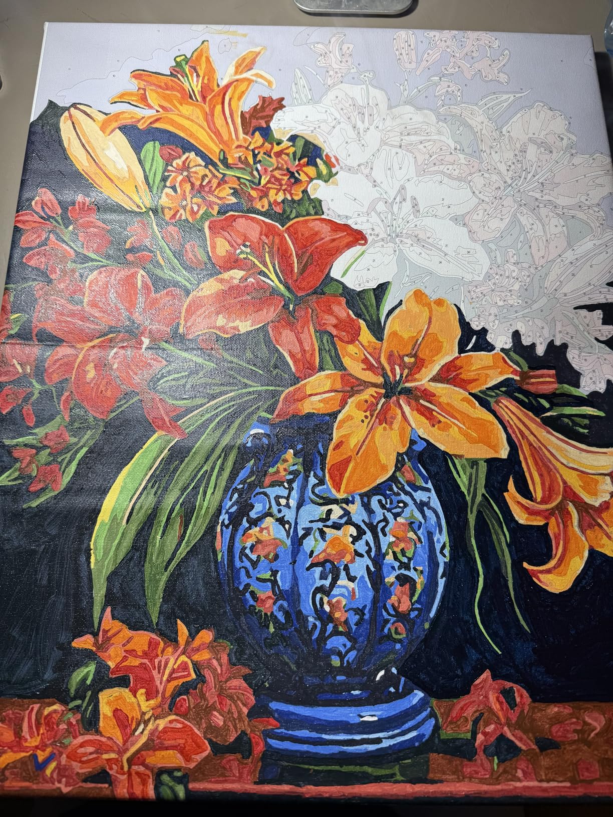 Tucocoo Hydrangea in Glass Vase Window Landscape Paint by Numbers for Adults Beautiful Flower DIY Paint by Numbers Acrylic Paint Canvas Colorful Flowers Painting Kits Art 16x20 Inch (Without Frame) customer photo 2