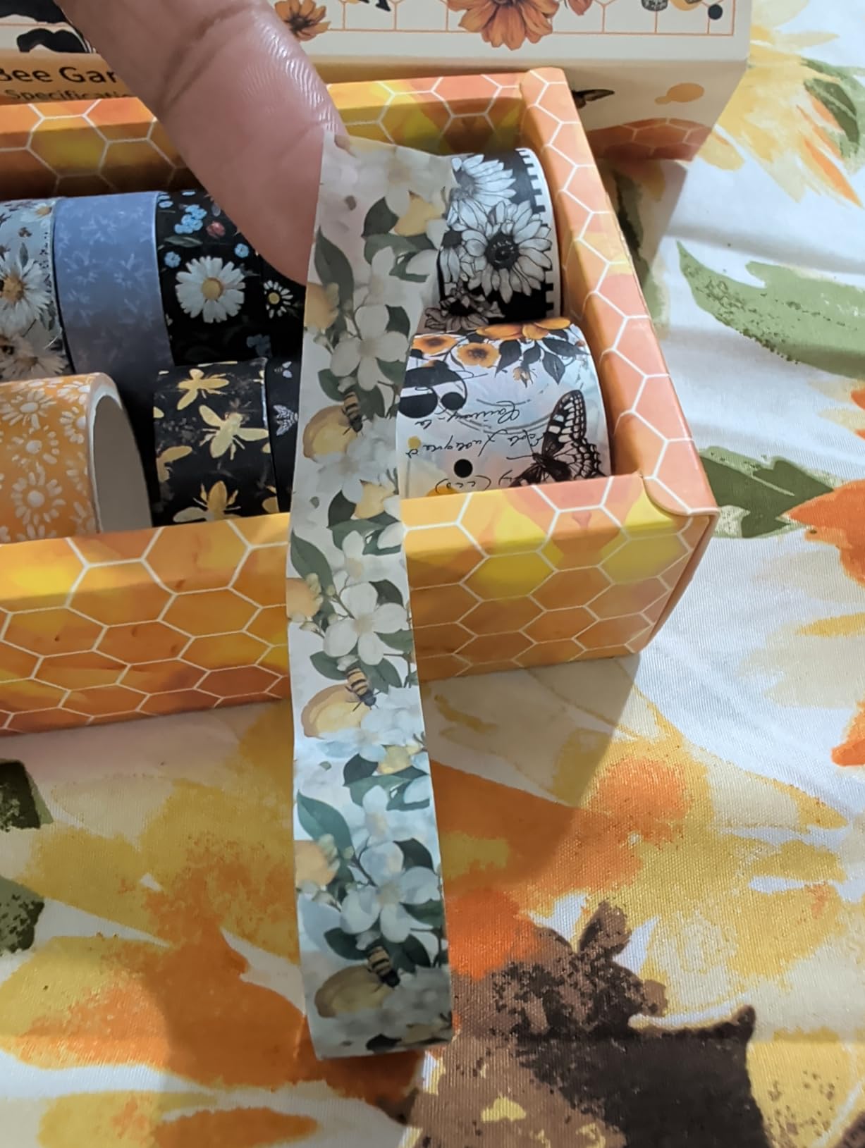 KOVANO Washi Tape Set 14 Rolls, Vintage Bee Floral Butterfly Botanical Washi Tape, Yellow Black Decorative Tapes for Scrapbooking Supplies, Junk Journal, Bullet Journaling, Art Crafts customer photo 2