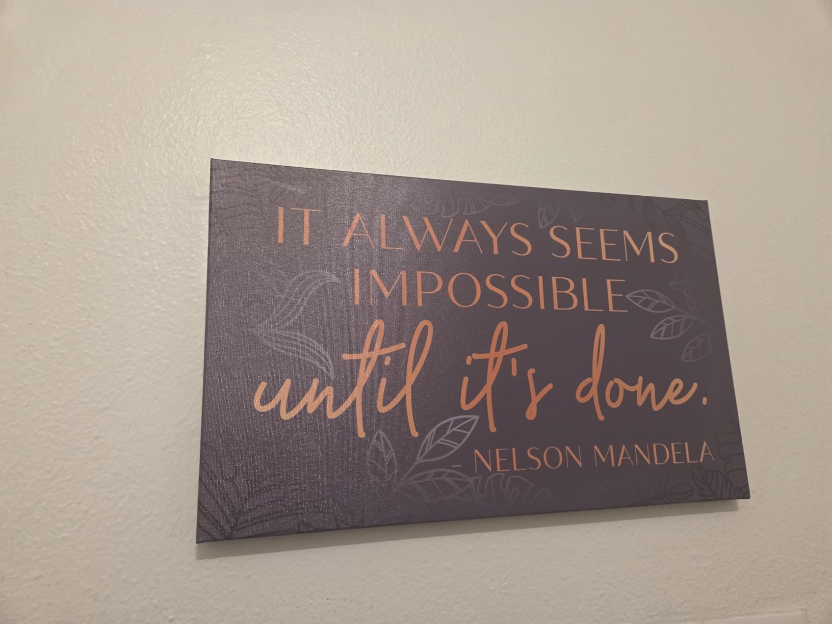 HoneyKICK Nelson Mandela Inspirational Quote Canvas Wall Art - Motivational Wall Decor for Office, Bedroom, Living Room - Abstract Wall Art for Women Office Decor Framed Canvas customer photo 1
