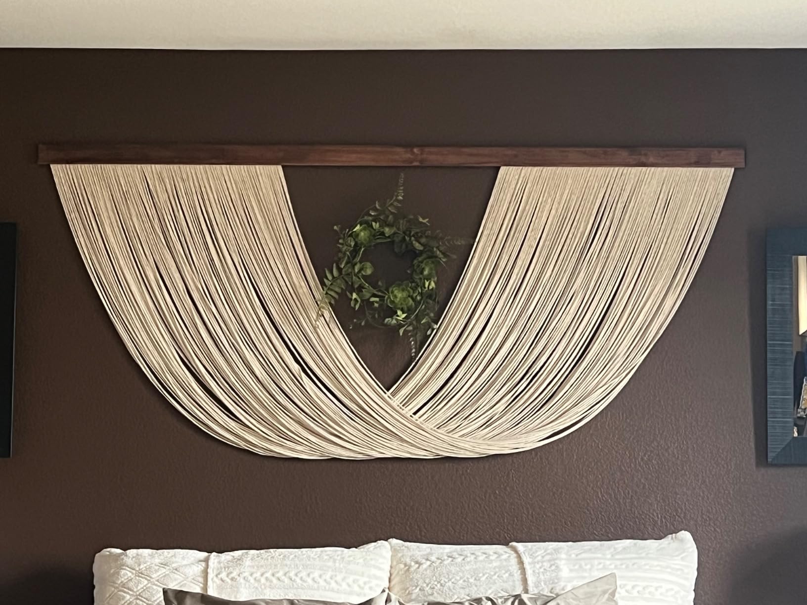 Large Macrame Wall Hanging Boho Wall Decor for Living Room Woven Wall Decor Yarn Tapestry Wall Hanging Aesthetic Macrame Headboard (Large 40''x24'', Type-2) customer photo 1