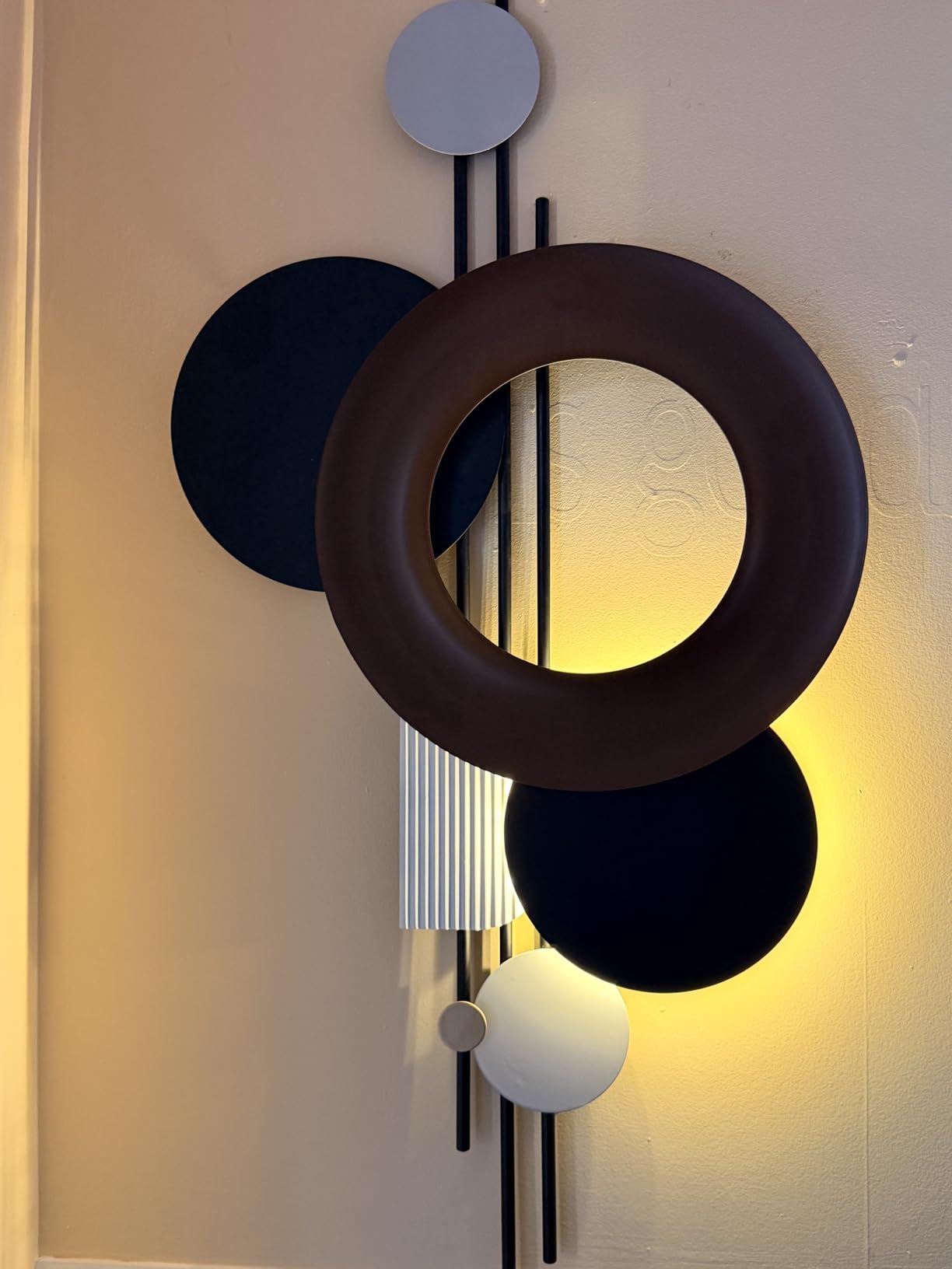 HEBOIX Modern Geometric Large Metal Wall Art 3D Wall Sculptures Handmade Wall Hanging Wall Decoration for Living Room/Dinning Room/Bedroom/Entryway/Kitchen/Office customer photo 1