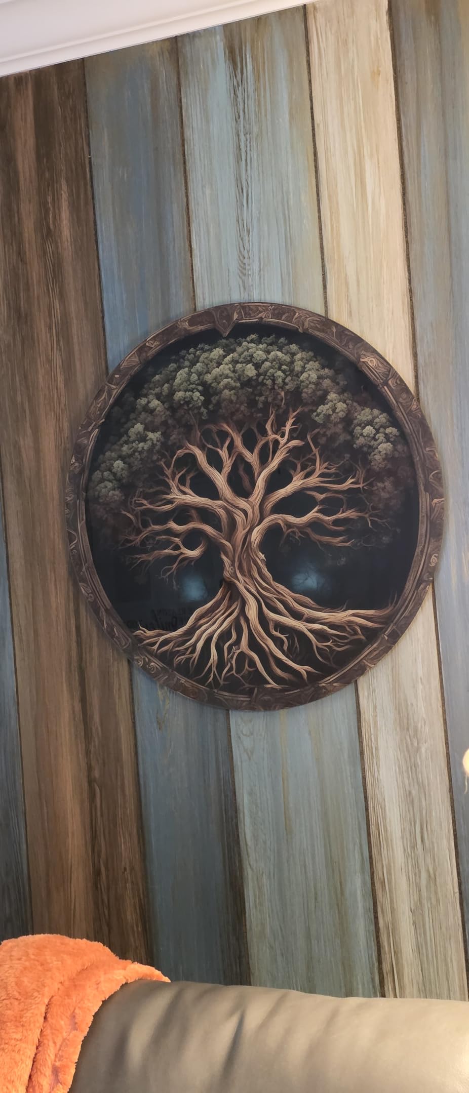 Venodeco Tree Of Life, Tempered Glass Wall Art, Abstract Wall Painting, Home Decor, Housewarming Gift, Wall Hangings, Round Wall Art, Wall Decor, Stained Glass Art customer photo 2