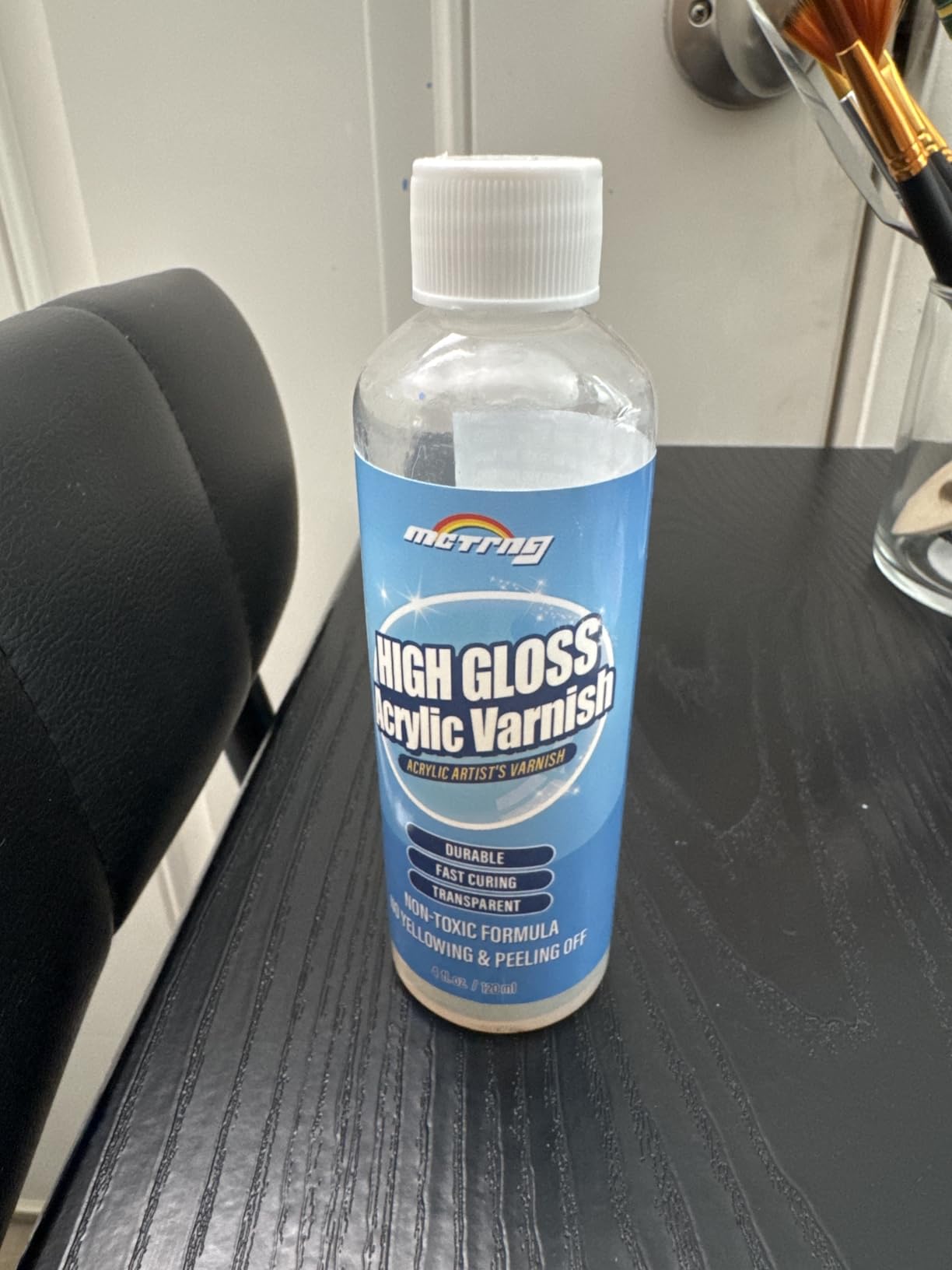 Clear Acrylic Paint Sealer, High Gloss Varnish for Acrylic Painting & Art Craft, Non-Yellow Clear Coat for Clay, Wood, Glass, Metal, Plastic, Protect Boost Gloss Finish on Canvas, Rock Painting, Model customer photo 2