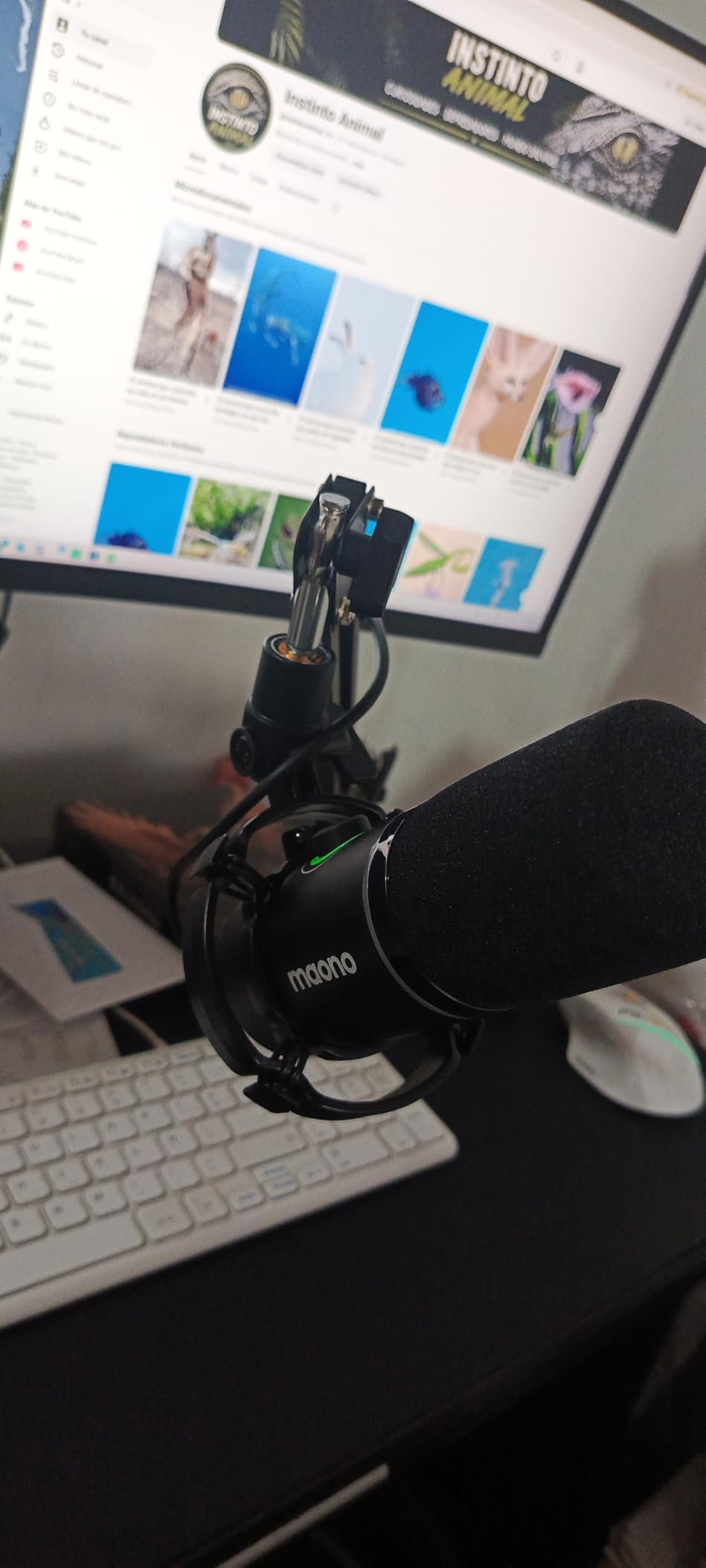 MAONO XLR/USB Dynamic Microphone Kit, RGB Podcast Mic with Software, Mute, Gain Knob, Volume Control, Boom Arm for Streaming, Gaming, Voice-Over, Recording-PD200XS Black customer photo 2