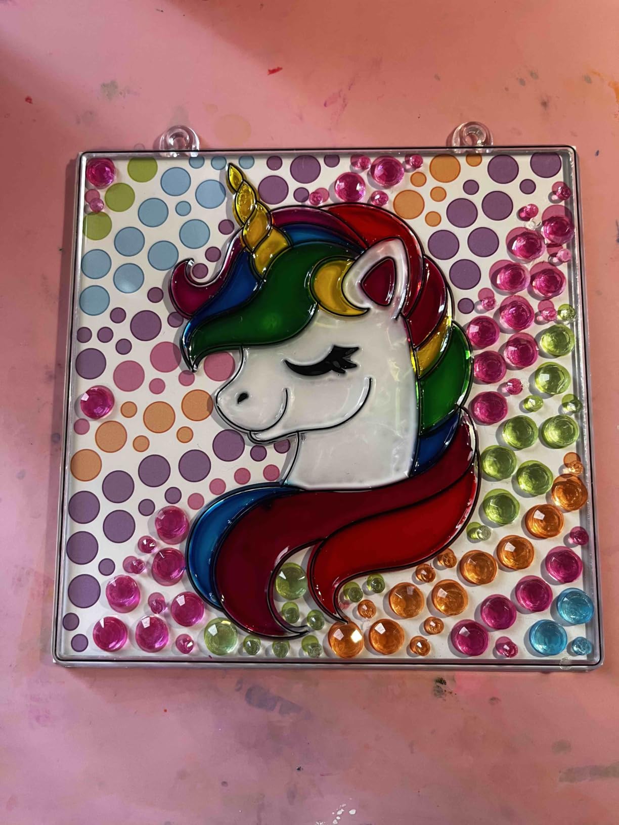 Klever Kits 4PCS Window Art Suncatcher Kits, Fun Gem Painting Kits, Diamond Art and Crafts for Boys Girls Ages 6+ customer photo 1