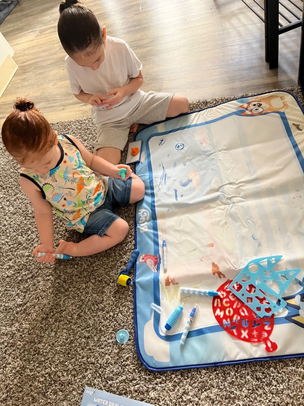Bluey Water Drawing Mat - Mess-Free Water Art with Stamps, Stencils, and Reusable Accessories for Toddlers customer photo 1