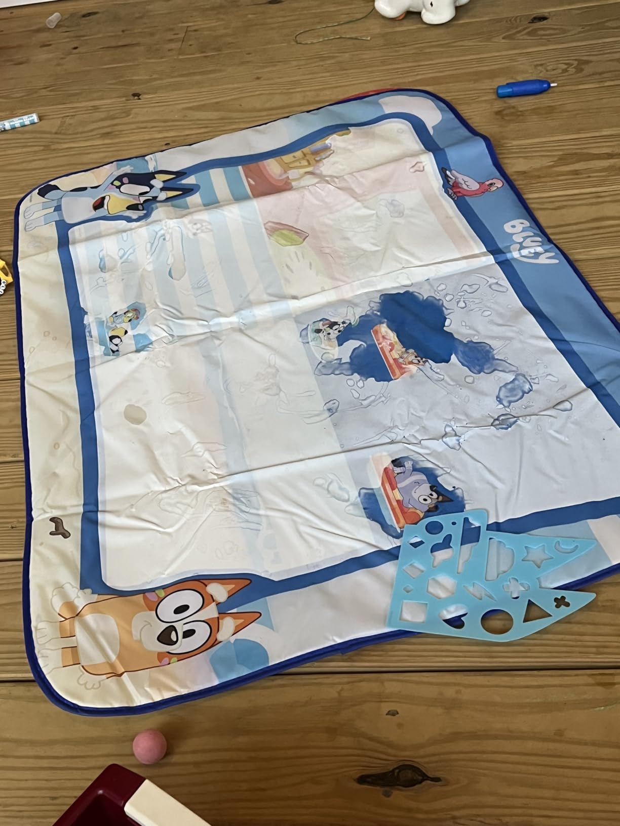Bluey Water Drawing Mat - Mess-Free Water Art with Stamps, Stencils, and Reusable Accessories for Toddlers customer photo 2